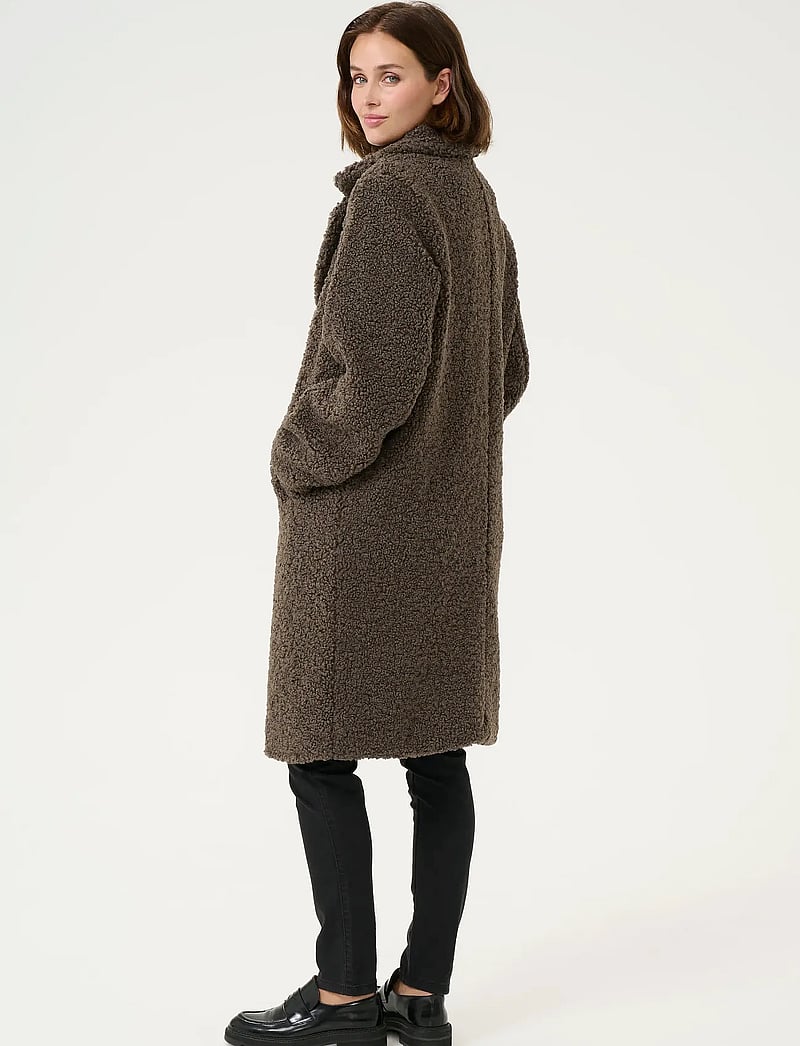 Kaffe - KAbalmi Teddy Coat - mäntel - major brown - 3