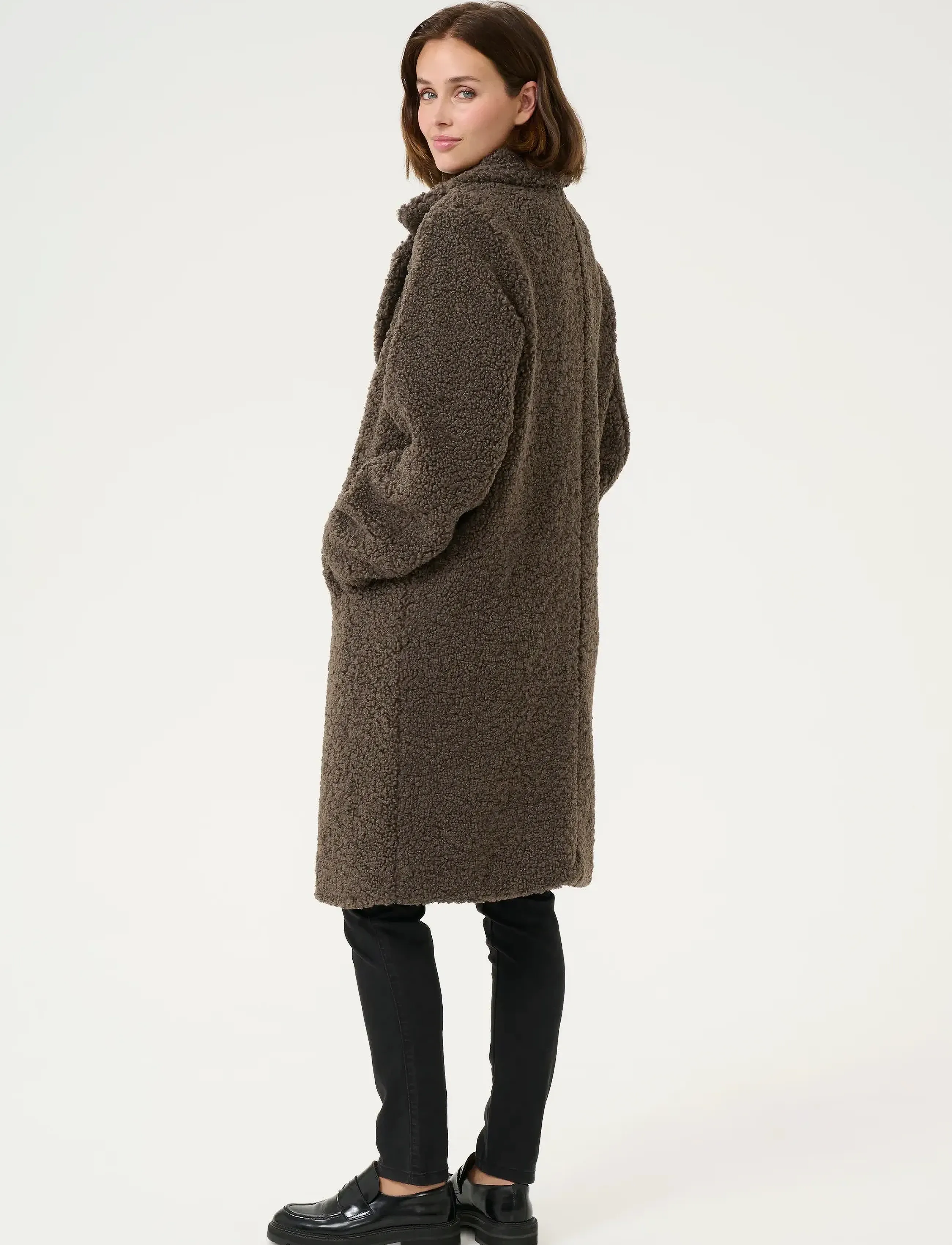 Kaffe - KAbalmi Teddy Coat - wintermäntel - major brown - 3