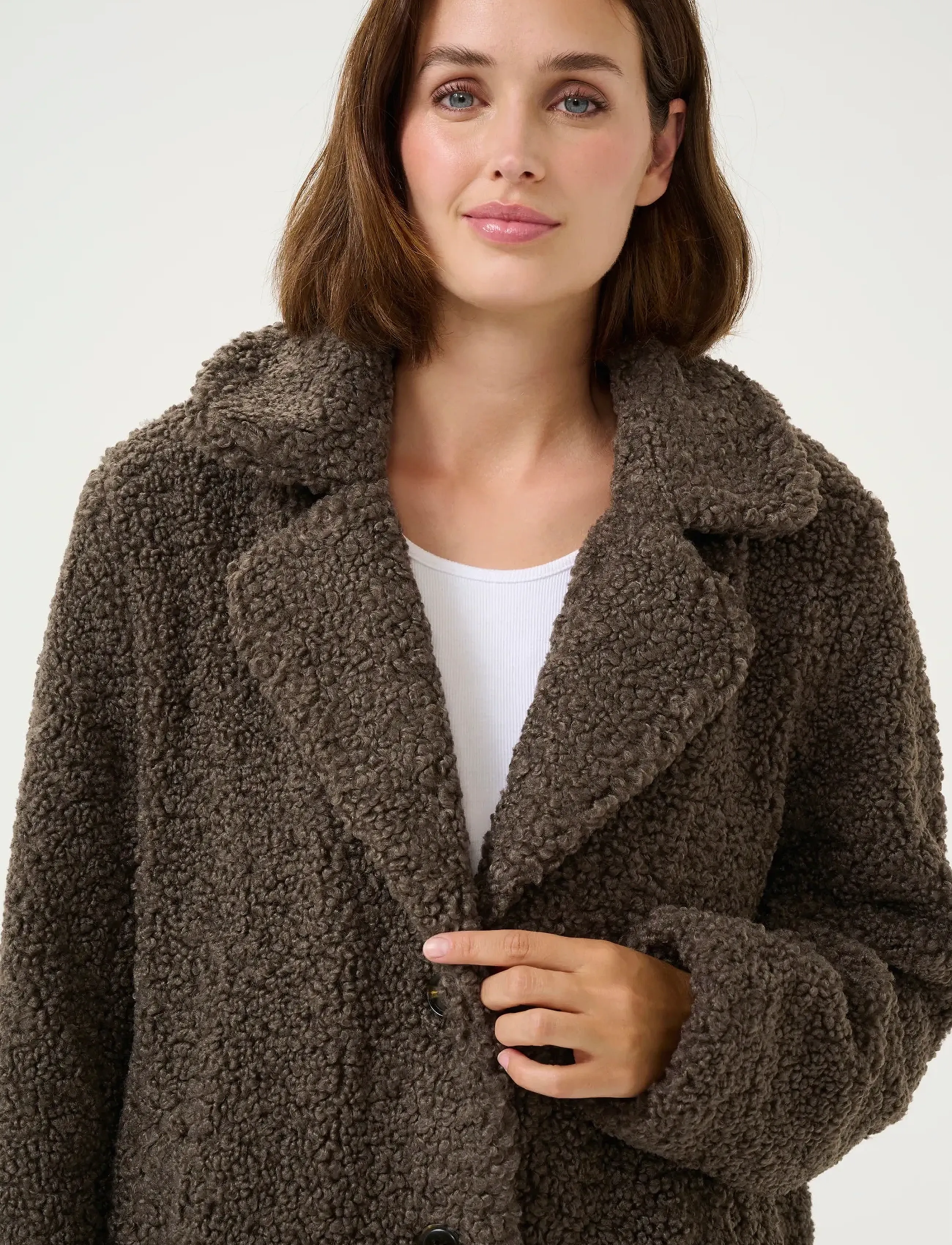 Kaffe - KAbalmi Teddy Coat - wintermäntel - major brown - 4