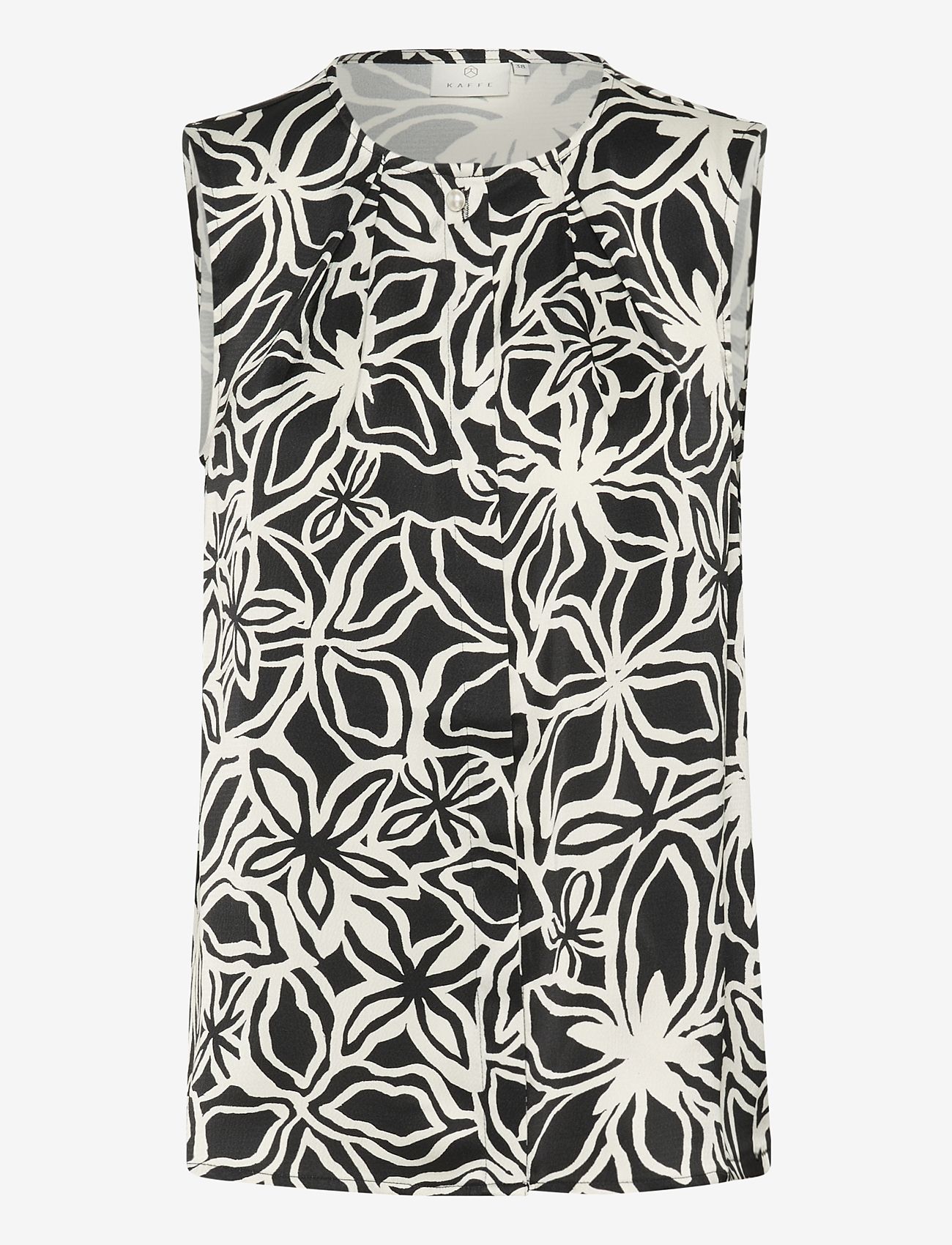 Kaffe - KAvera Blouse - varrukateta pluusid - black / light beige flower - 0