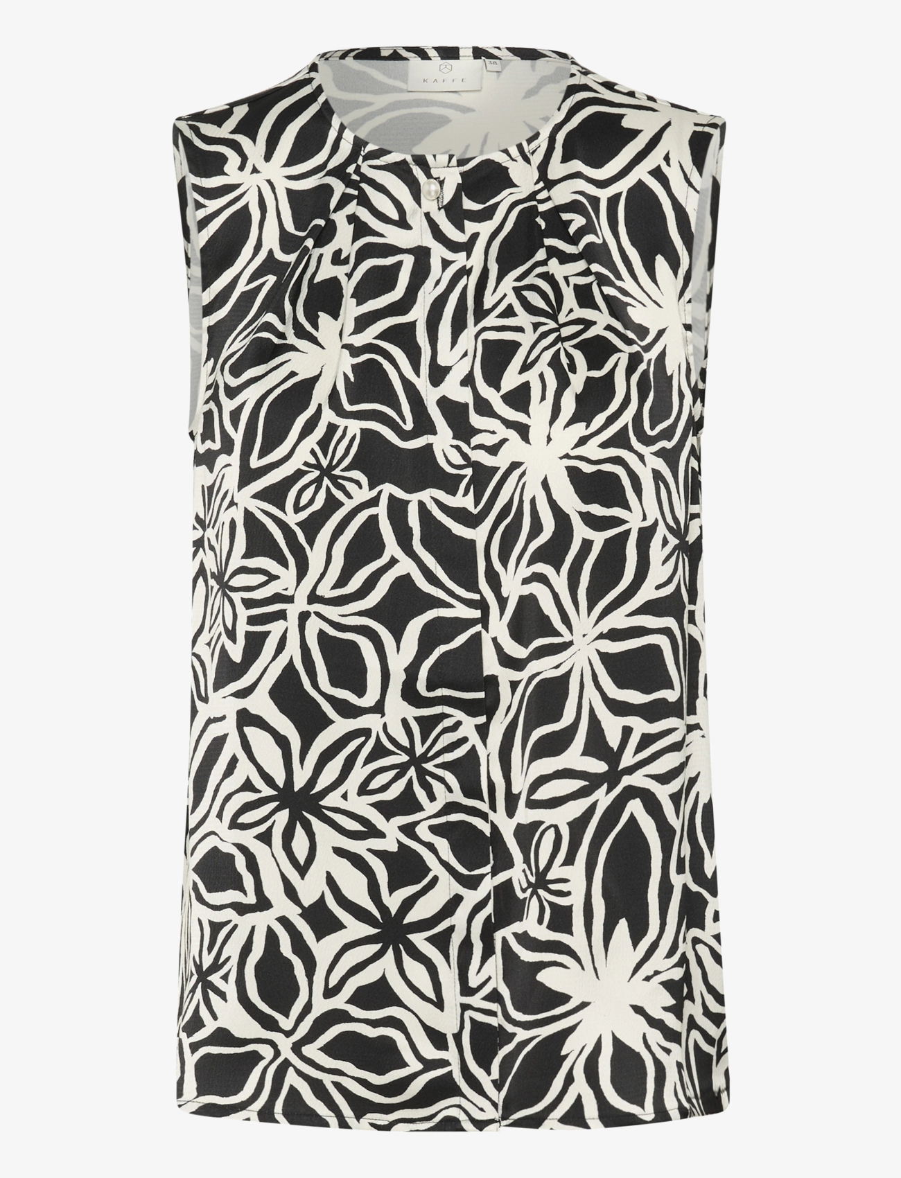 Kaffe KAvera Blouse - Bluser - BLACK / LIGHT BEIGE FLOWER / black