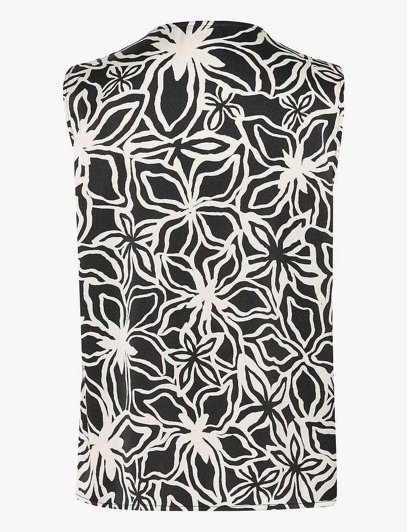 Kaffe - KAvera Blouse - varrukateta pluusid - black / light beige flower - 2