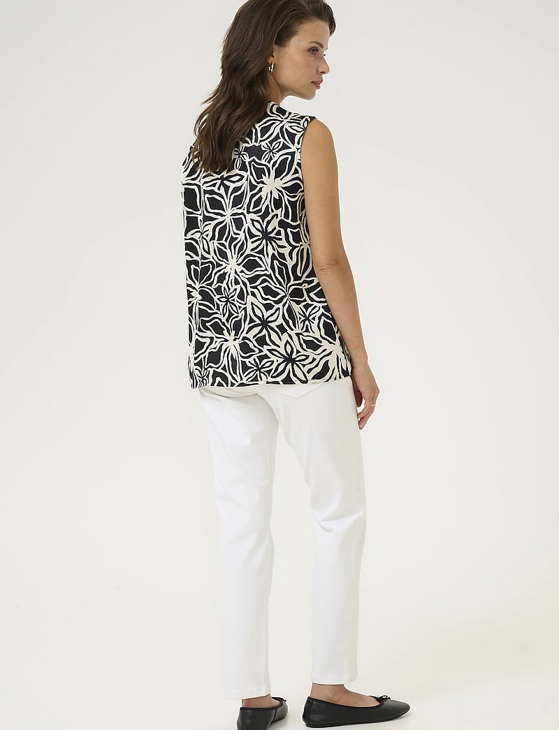 Kaffe - KAvera Blouse - varrukateta pluusid - black / light beige flower - 4