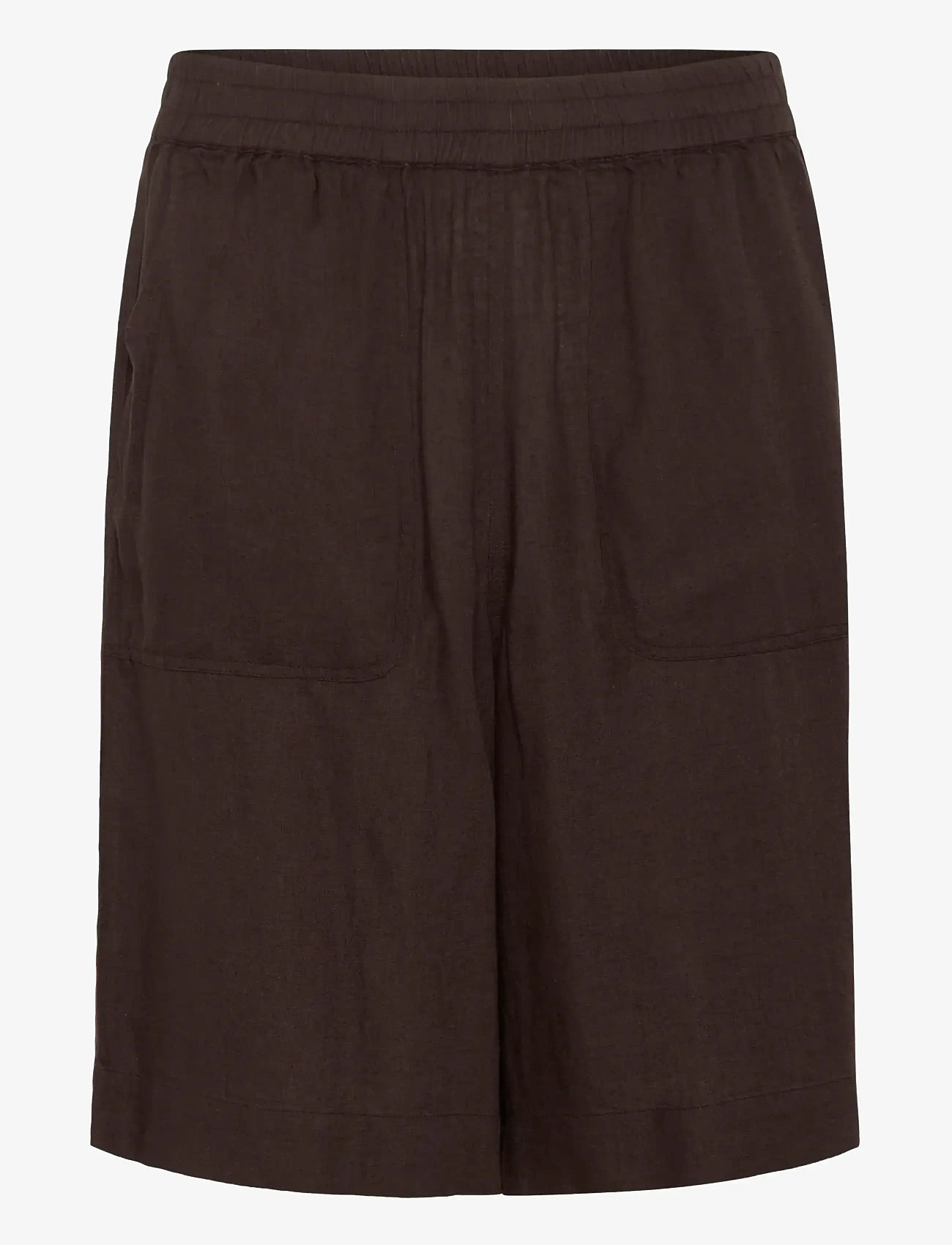 Kaffe - KAmilia Shorts - linased lühikesed püksid - black coffee - 1
