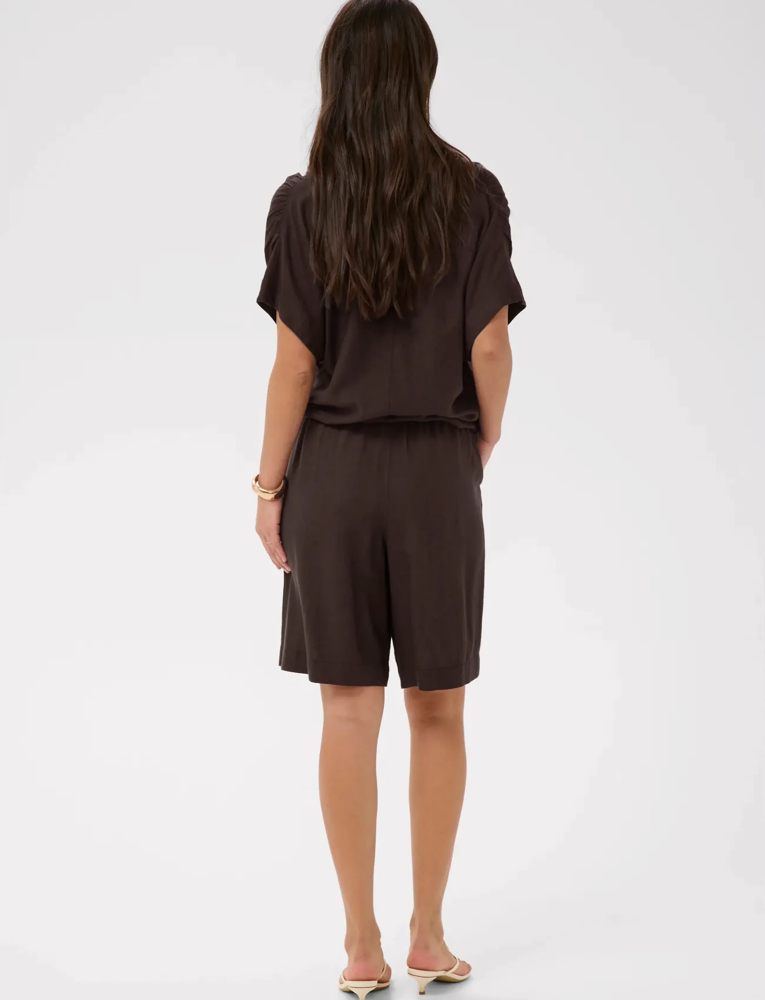Kaffe - KAmilia Shorts - linneshorts - black coffee - 4