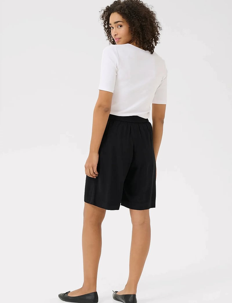 Kaffe - KAmilia Shorts - pellava shortsit - black deep - 4