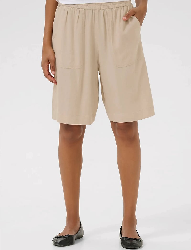 Kaffe - KAmilia Shorts - hørshorts - feather gray - 0