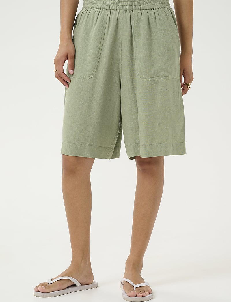 Kaffe - KAmilia Shorts - linneshorts - oil green - 0