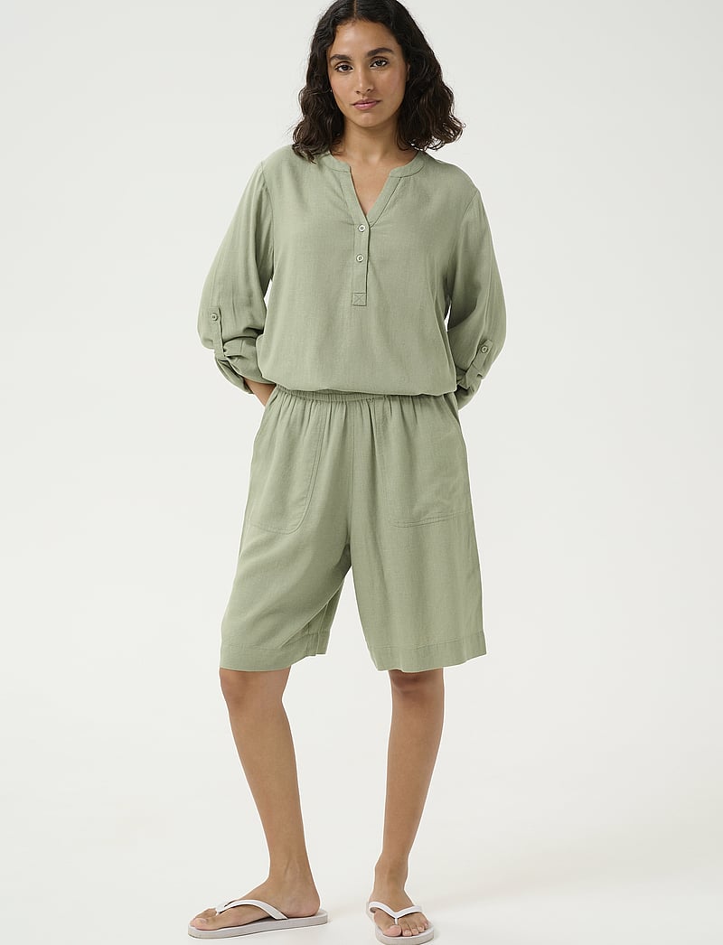 Kaffe - KAmilia Shorts - linneshorts - oil green - 3