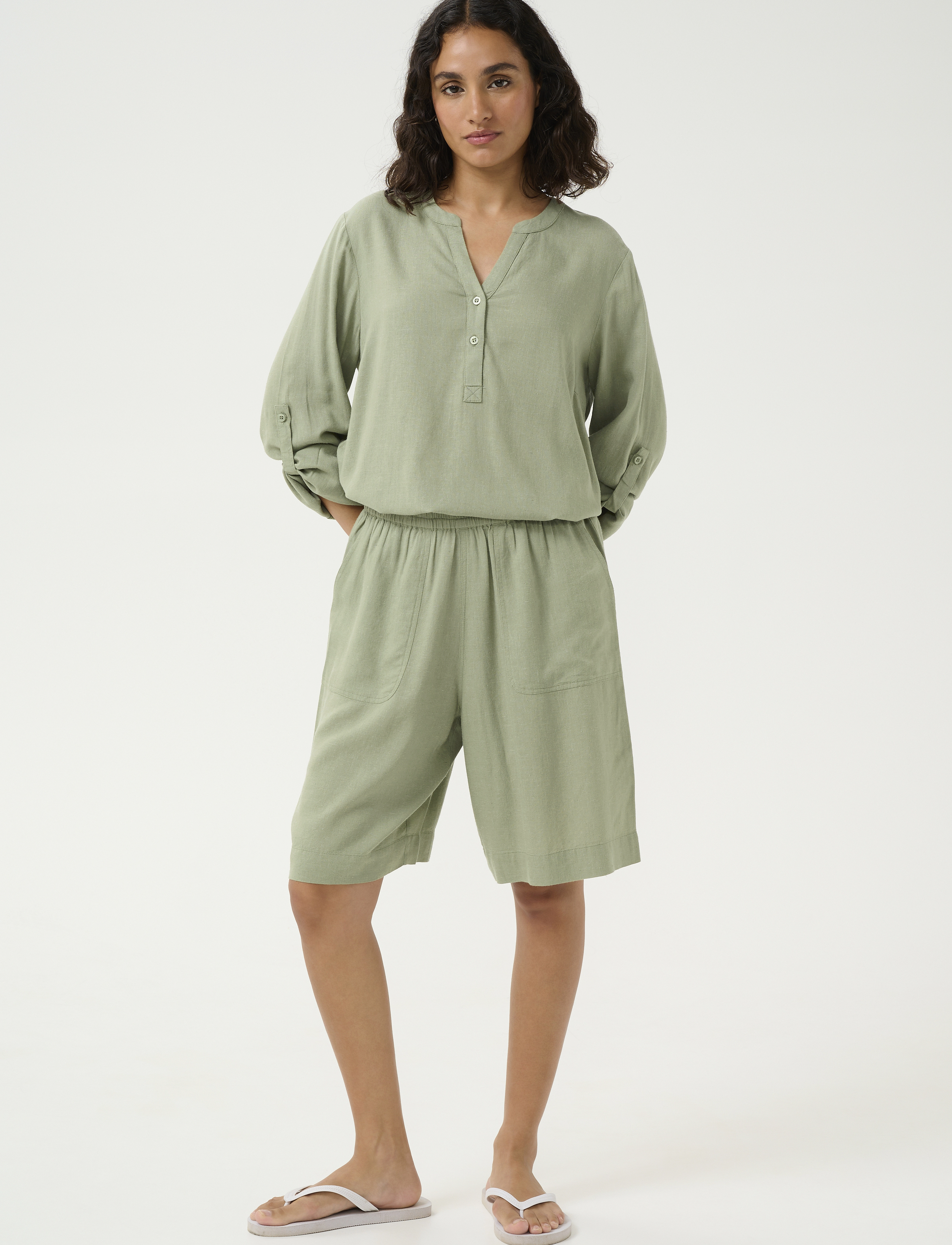Kaffe - KAmilia Shorts - laveste priser - oil green - 3