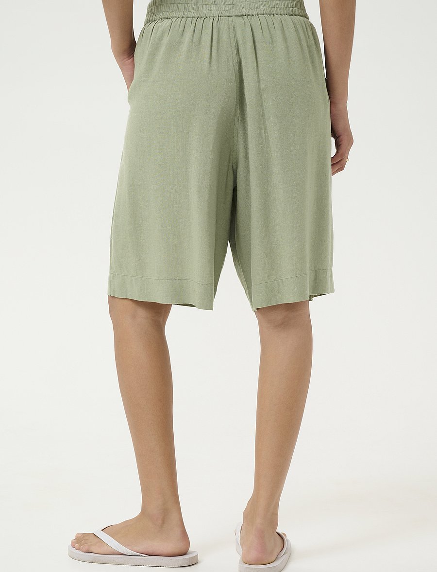 Kaffe - KAmilia Shorts - leinen-shorts - oil green - 4