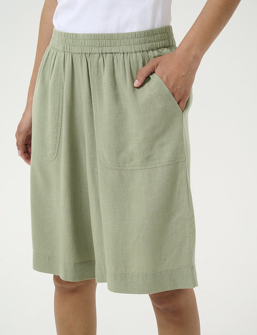 Kaffe - KAmilia Shorts - leinen-shorts - oil green - 5