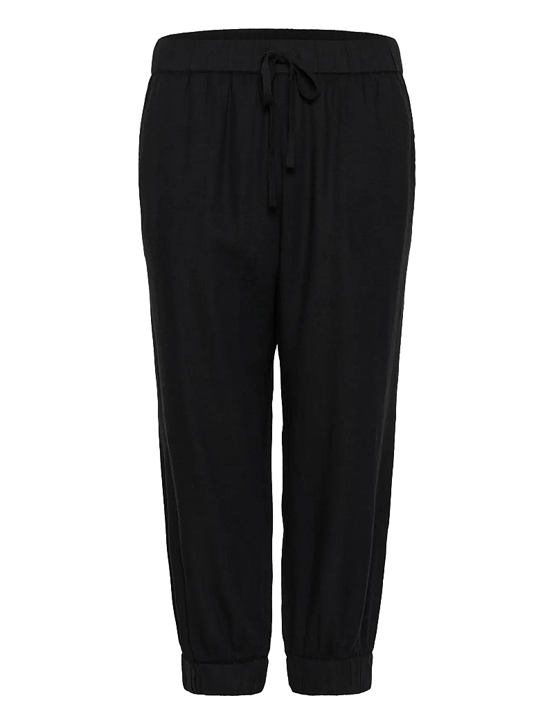 Kaffe - KAmilia Capri Pants - hørbukser - black deep - 1