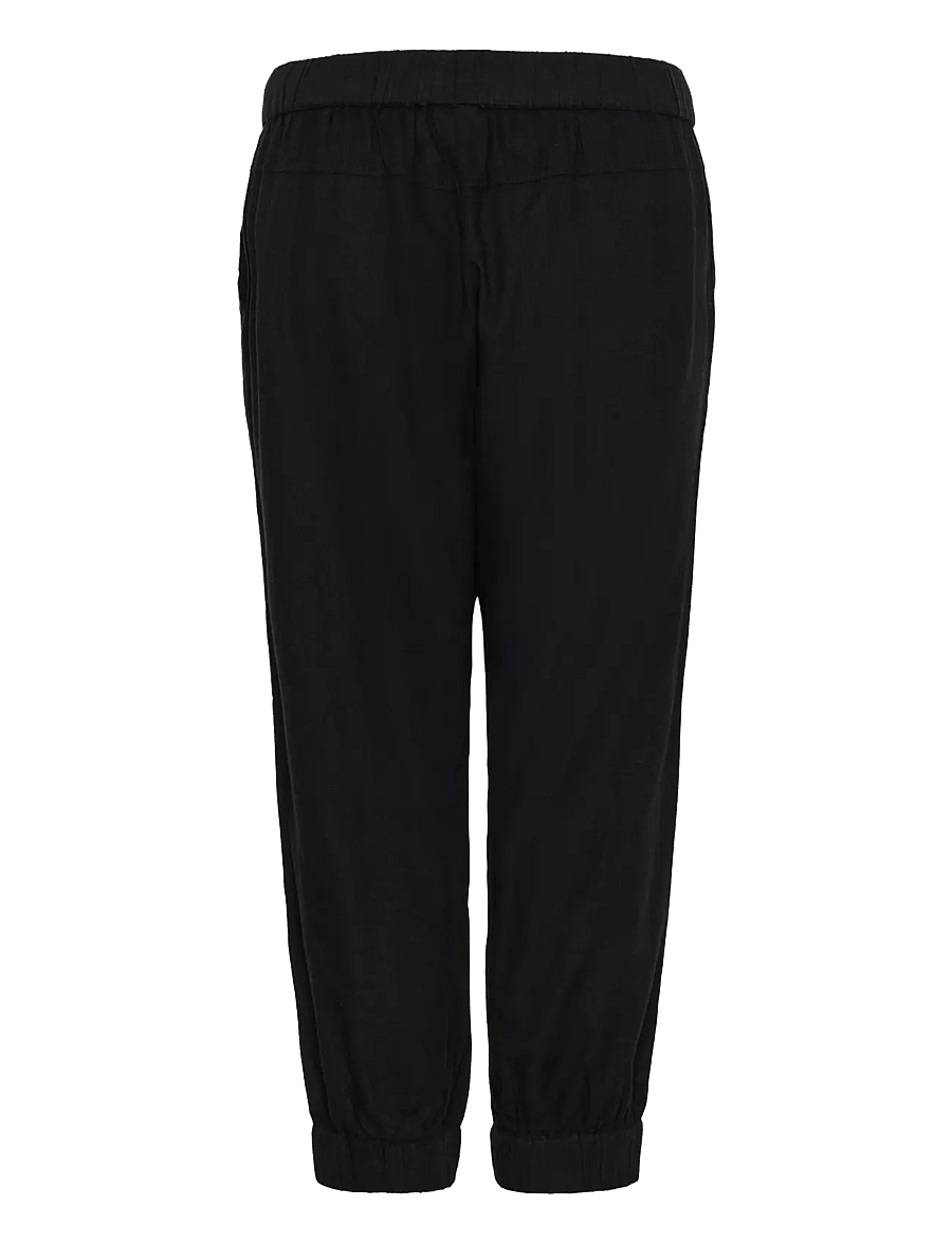 Kaffe - KAmilia Capri Pants - leinenhosen - black deep - 2