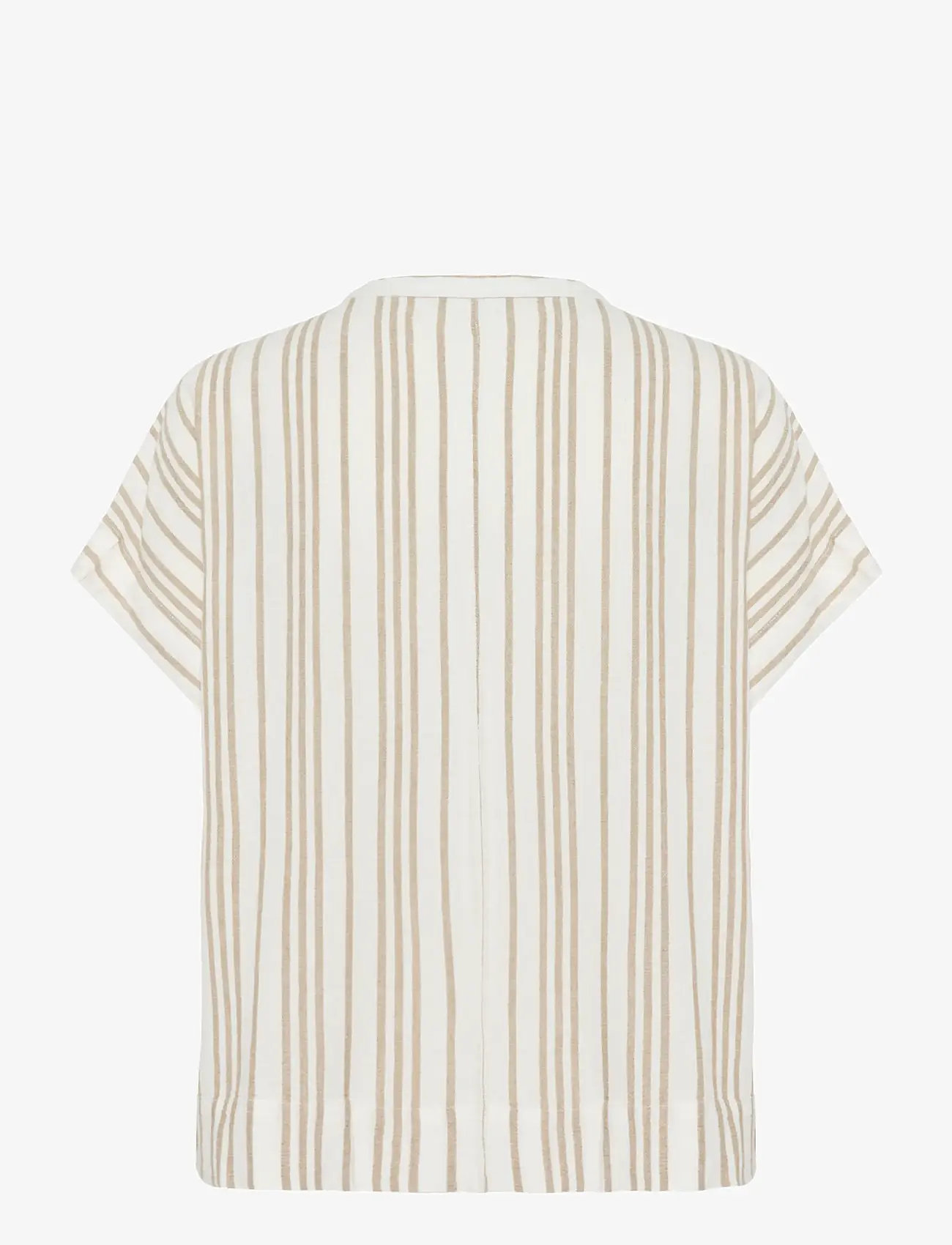 Kaffe - KAmilia Wing SL Blouse - kortärmade blusar - chalk / chinchilla stripe - 2