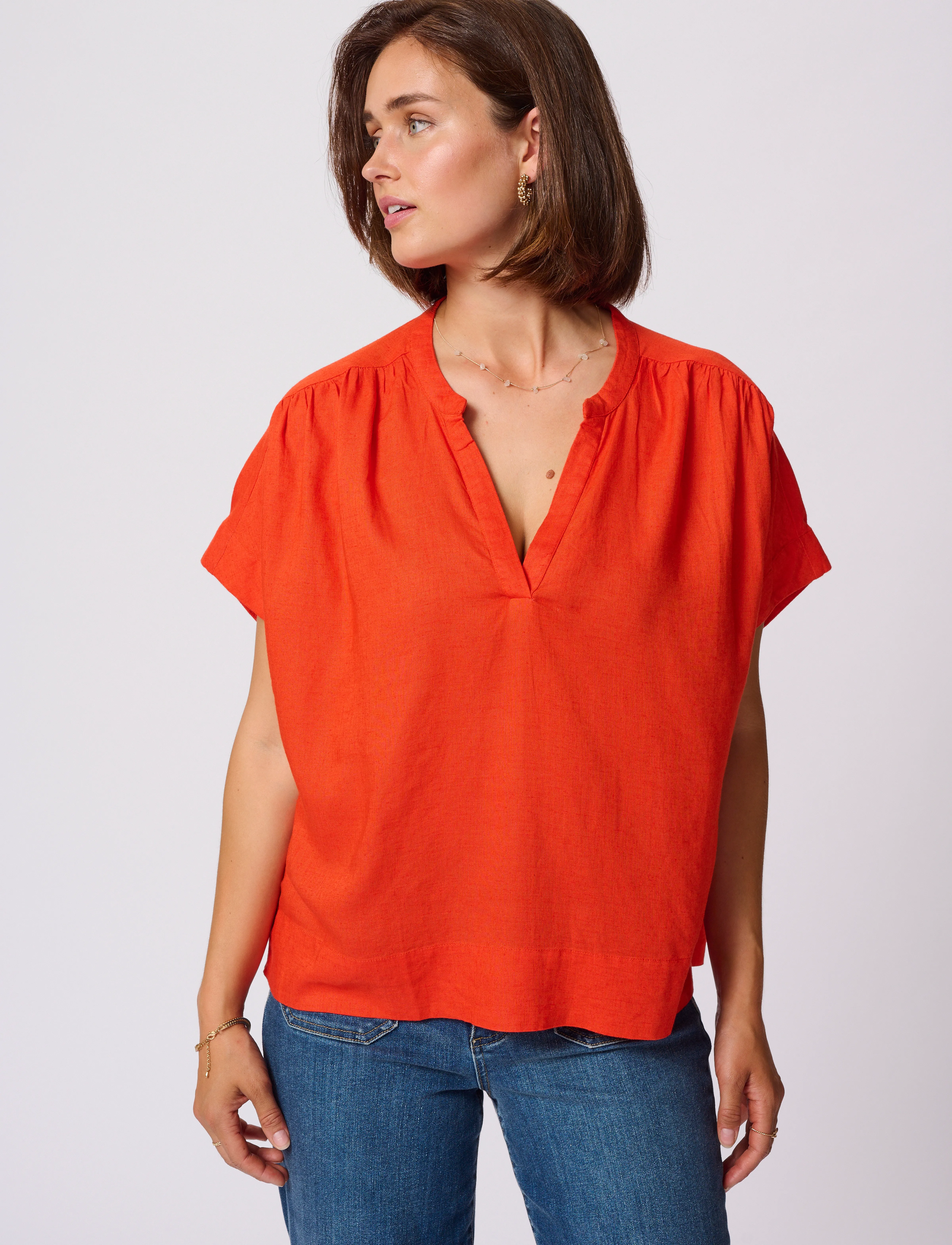 Kaffe KAmilia Wing SL Blouse - Kaffe - GRENADINE / orange