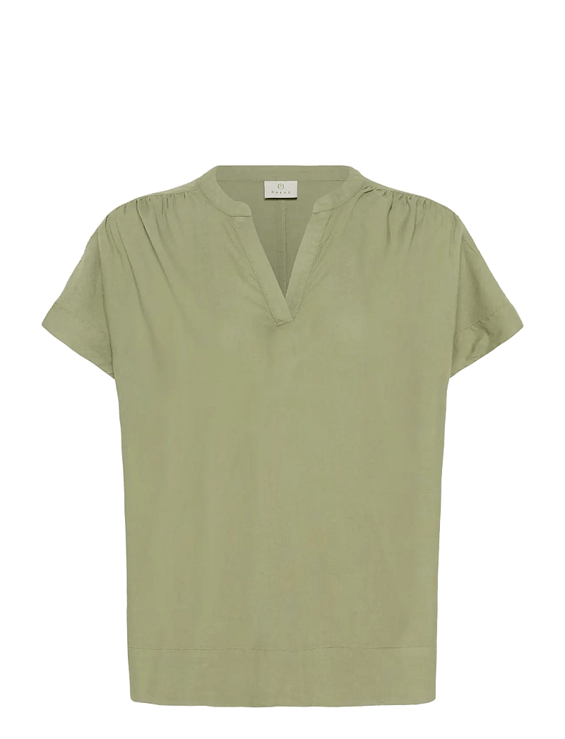 Kaffe - KAmilia Wing SL Blouse - kortärmade blusar - oil green - 1