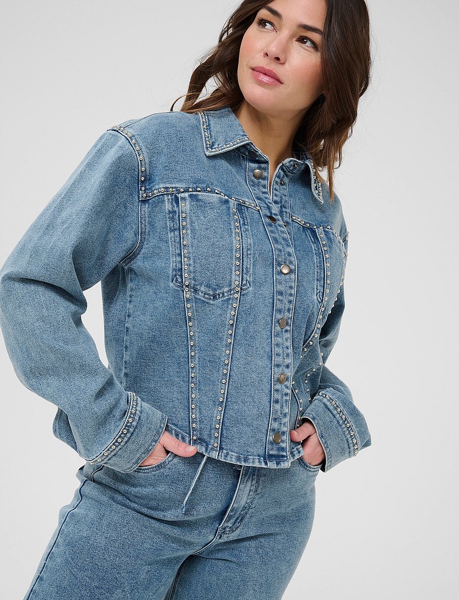 Kaffe - KAdorina Denim Shirt - outerwear - washed blue denim - 5