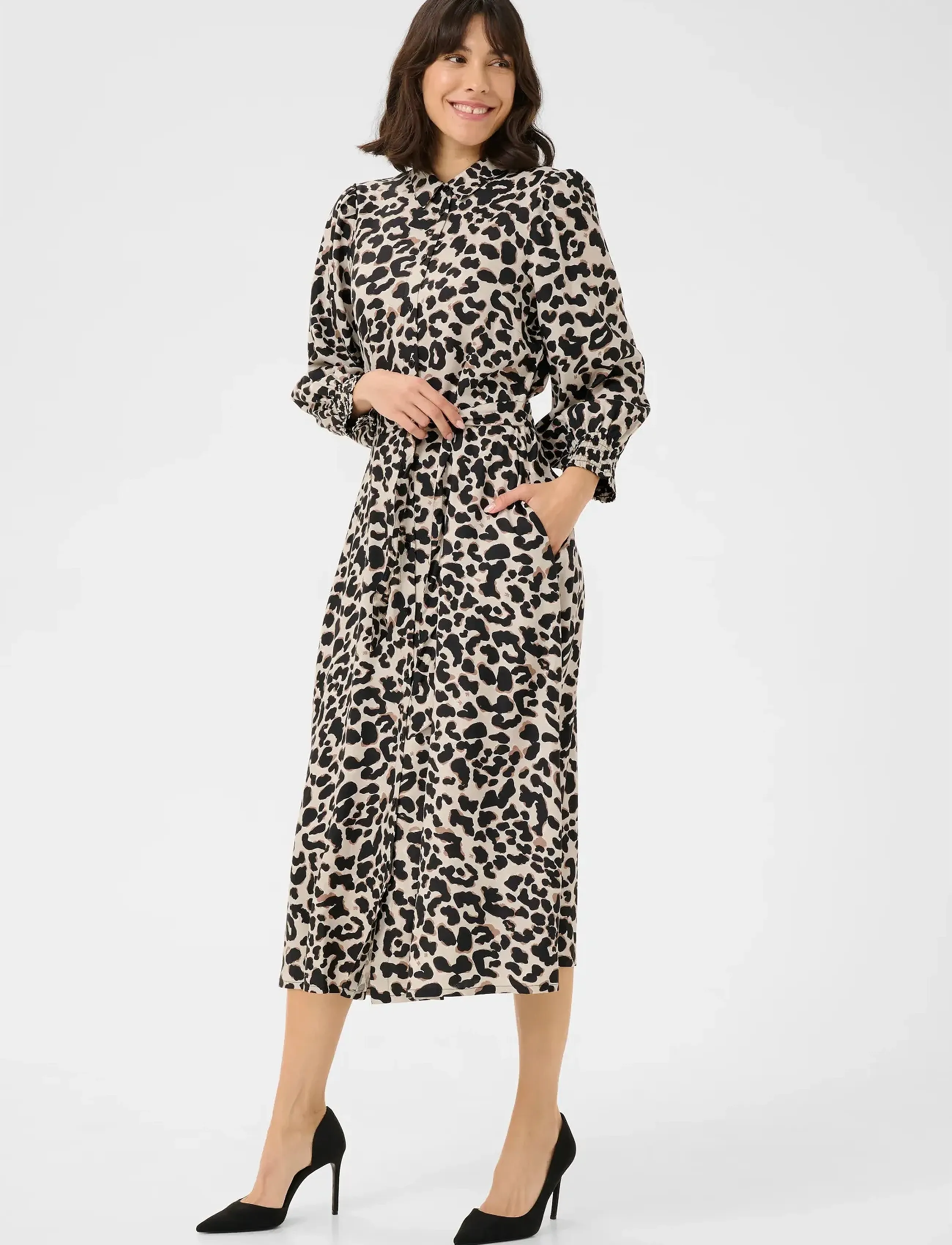 Kaffe Kaemina Dress, 34, Beige, Kjoler > Knælange Og Midi, Dame
