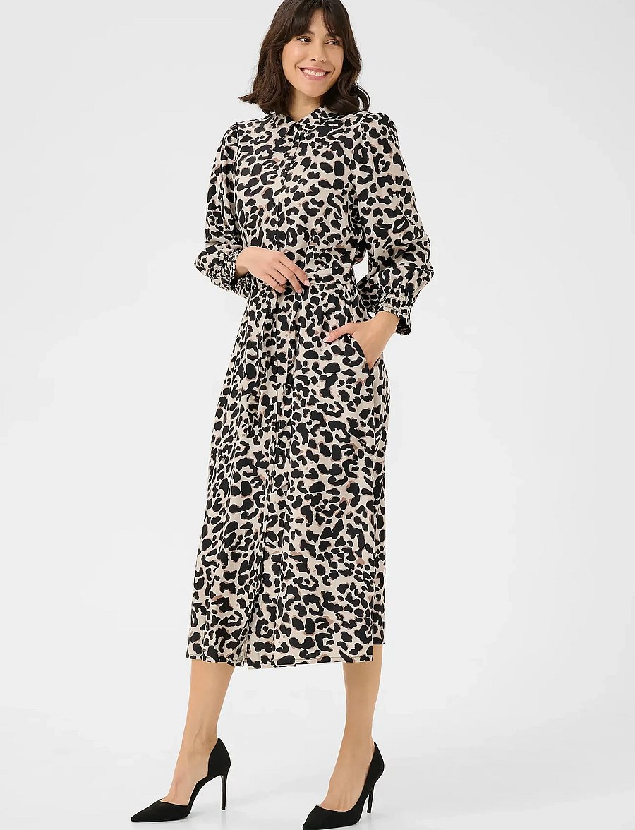 Kaffe - KAemina Dress - hemdkleider - brown leopard - 0