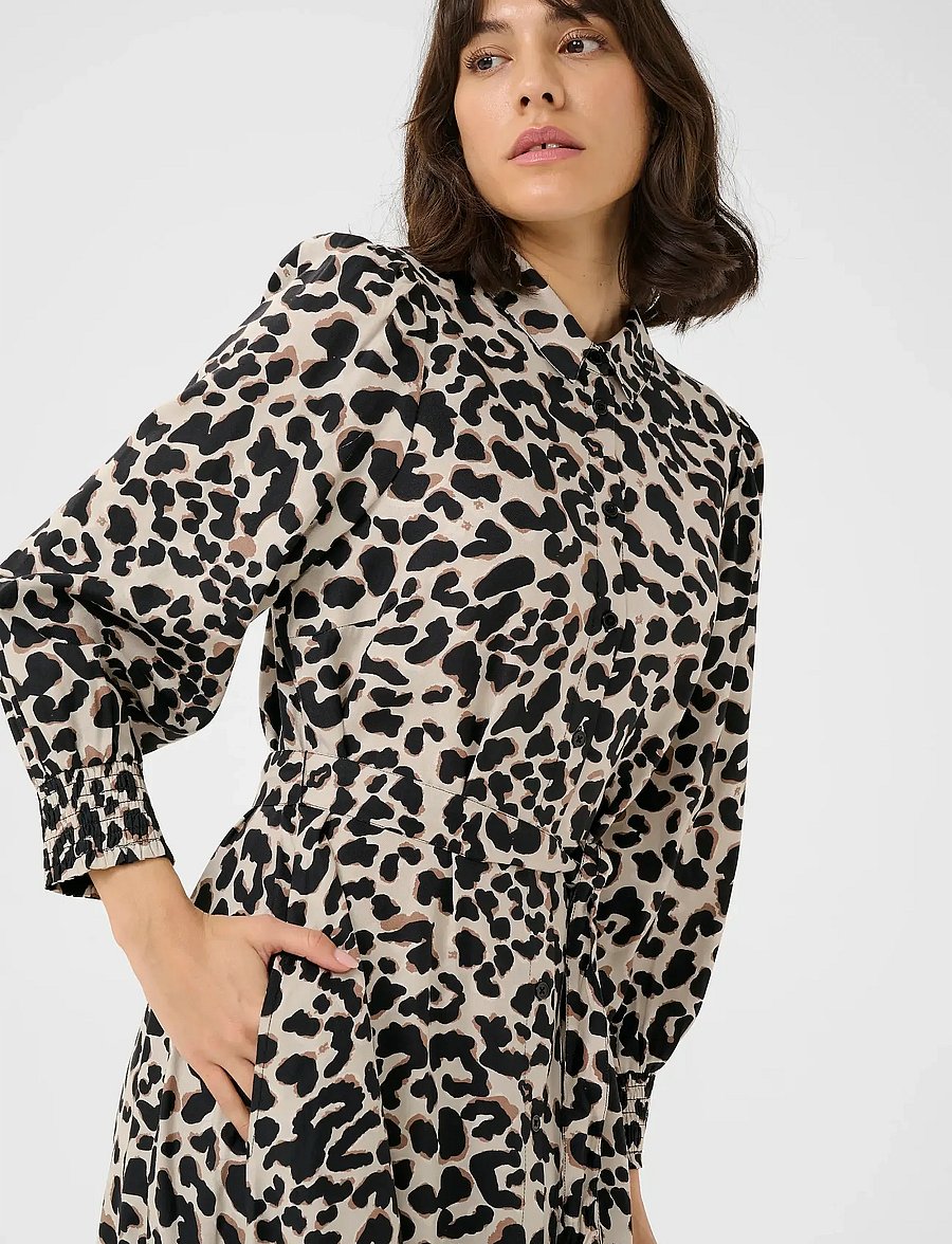 Kaffe - KAemina Dress - hemdkleider - brown leopard - 4