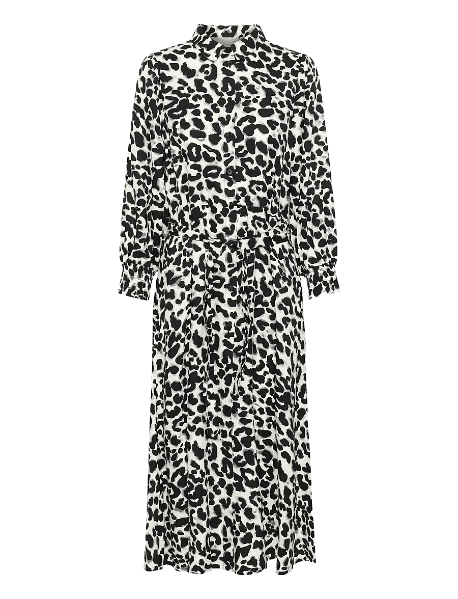 Kaffe - KAemina Dress - särkkleidid - grey leopard - 1