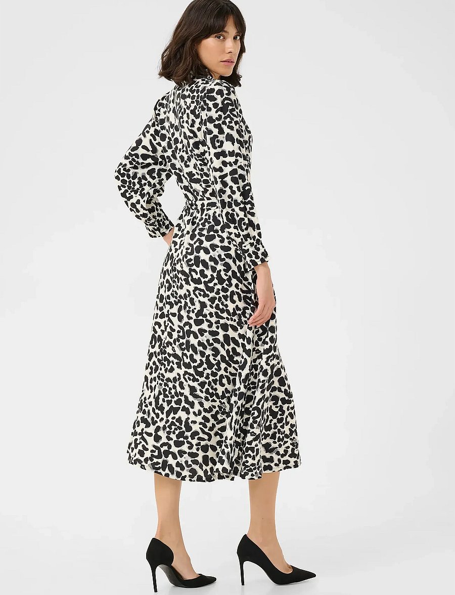 Kaffe - KAemina Dress - särkkleidid - grey leopard - 3