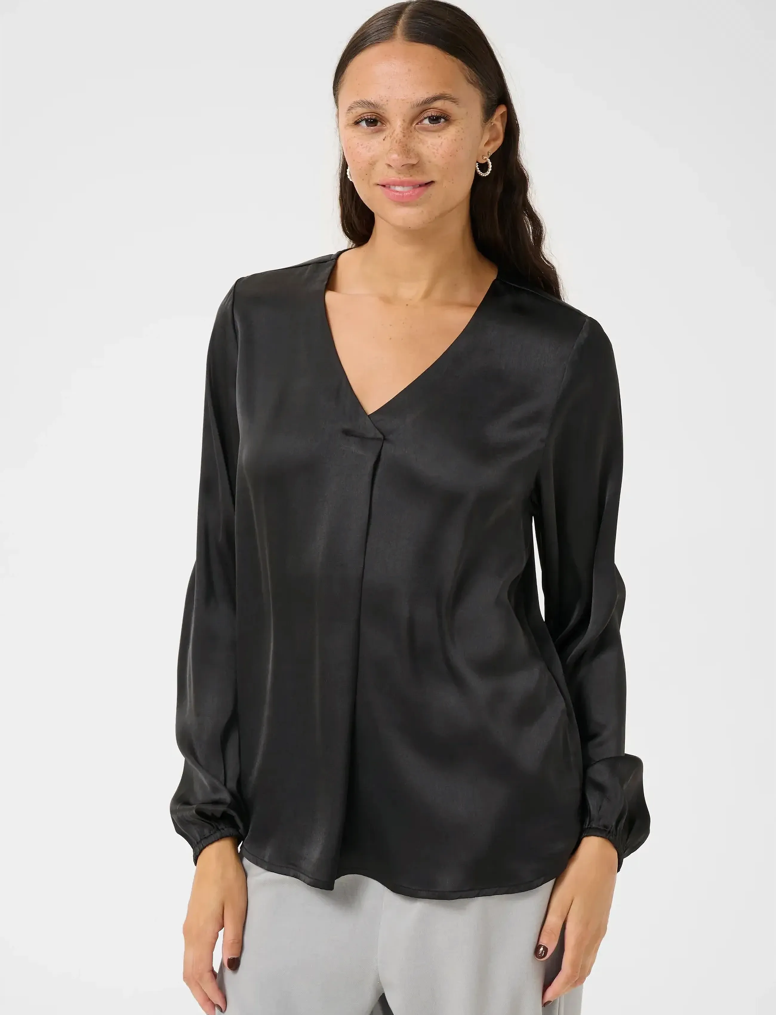 Kaffe Kalana Blouse, 38, Black, Bluser > Langærmede, Dame