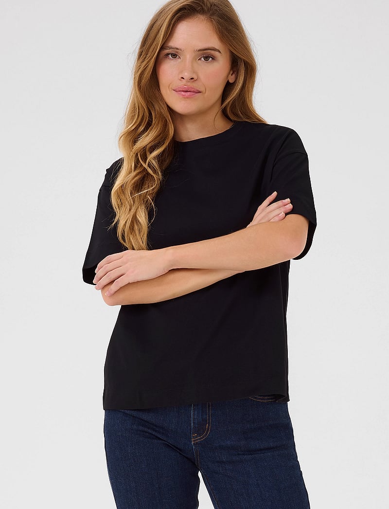 Kaffe - KAtomina T-Shirt - t-shirts - black deep - 0