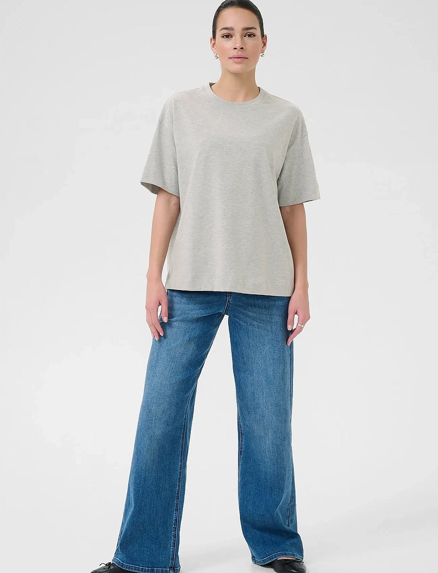 Kaffe - KAtomina T-Shirt - t-shirts - grey melange - 3