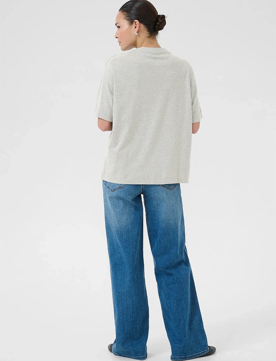 Kaffe - KAtomina T-Shirt - t-shirts - grey melange - 4
