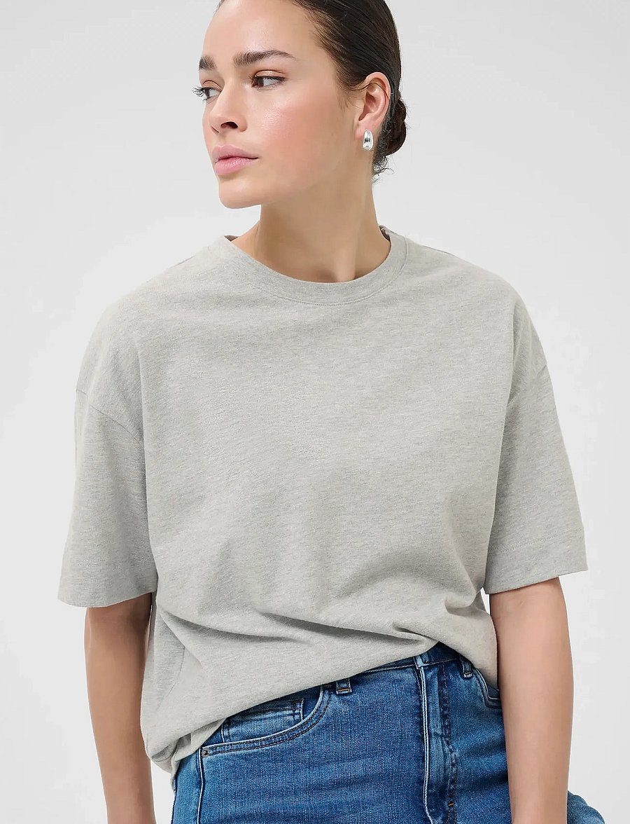 Kaffe - KAtomina T-Shirt - t-shirts - grey melange - 5