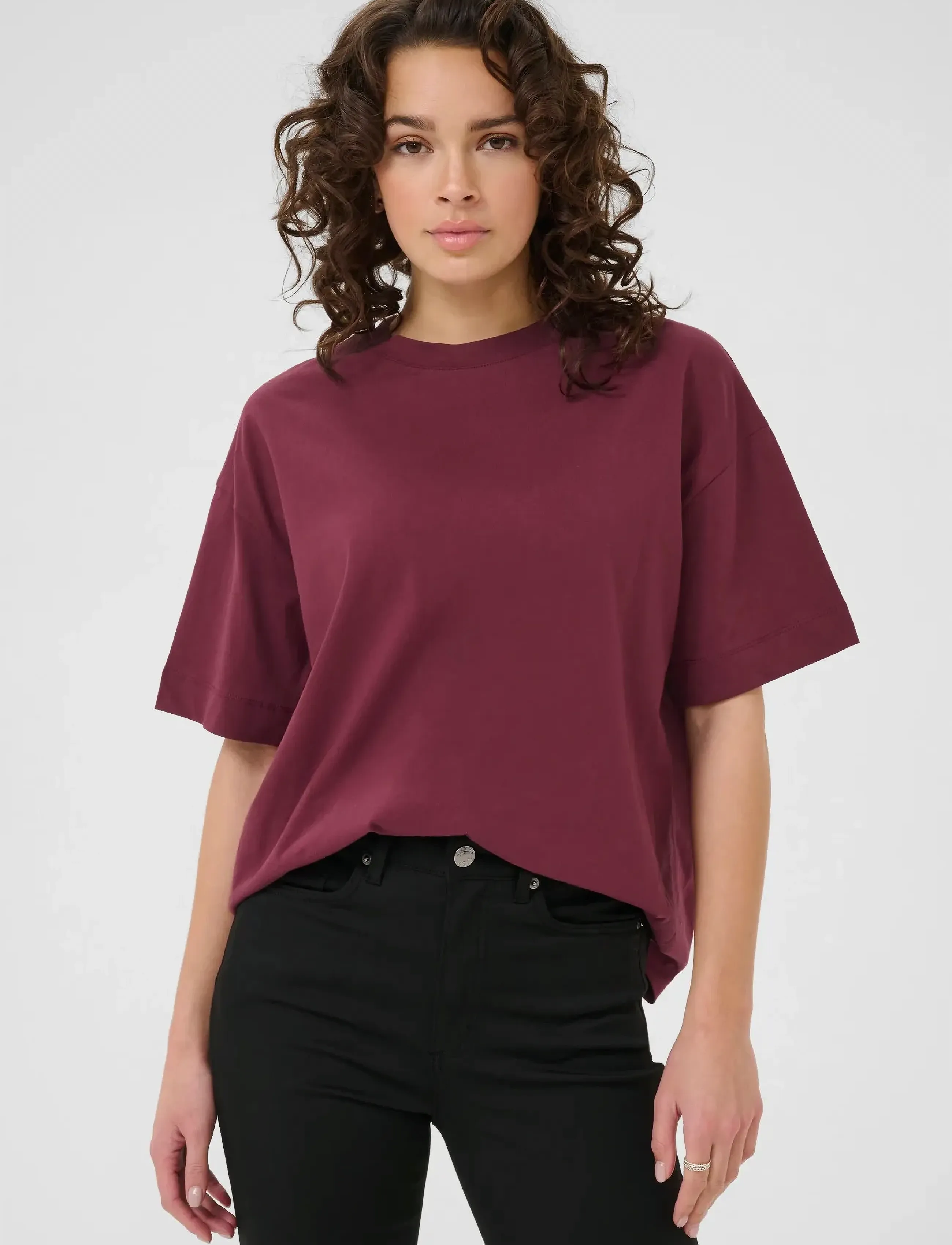 Kaffe Katomina T-Shirt, XS, Red, T-Shirts & Toppe > Kortærmede, Dame