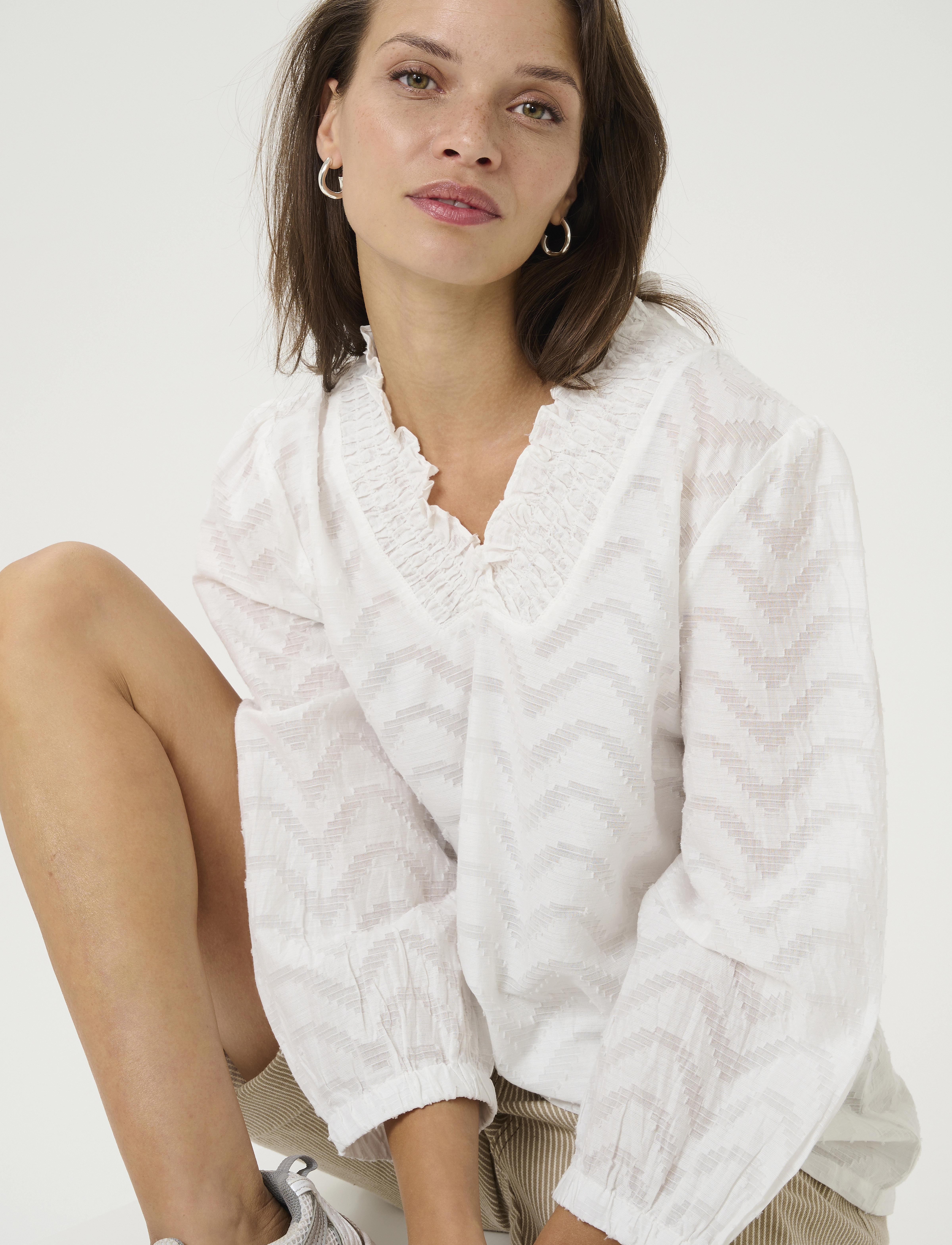 Kaffe - KAvictoria Blouse - long-sleeved blouses - chalk - 5