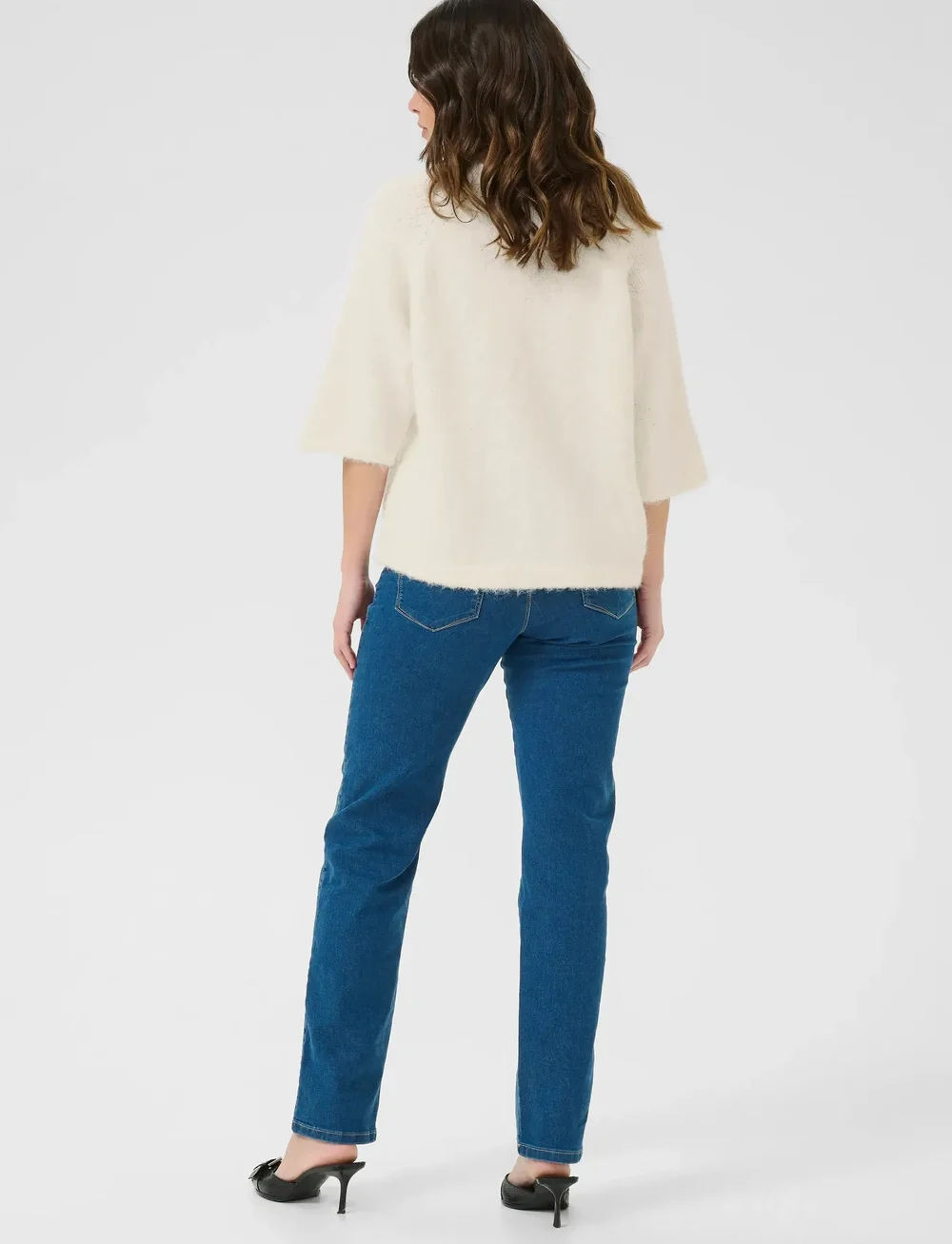 Kaffe - KAemilie V-neck Pullover - neulepuserot - chalk - 4