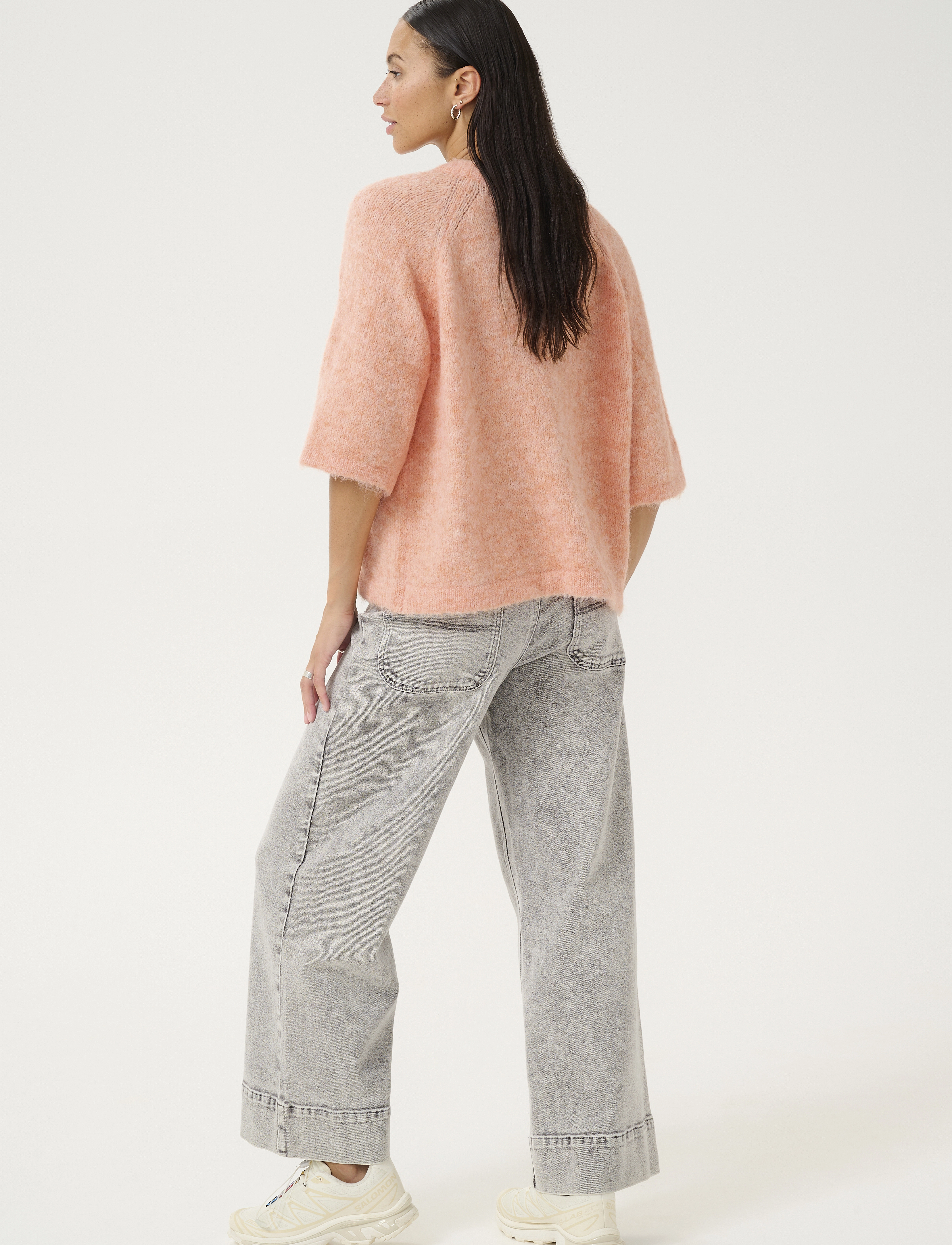 Kaffe - KAemilie V-neck Pullover - jumpers - peach nectar - 4