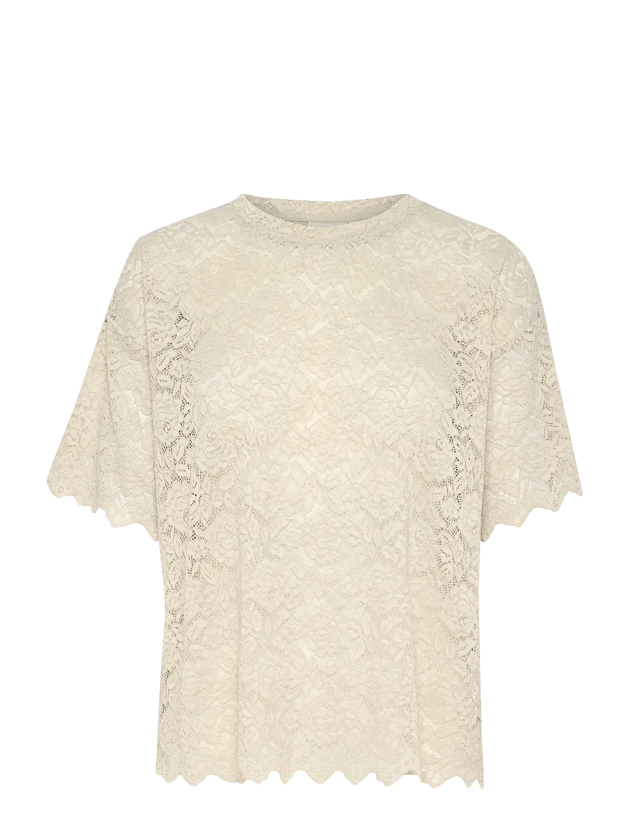 Kaffe - KAjaiden Lace T-Shirt - moonstruck - 1