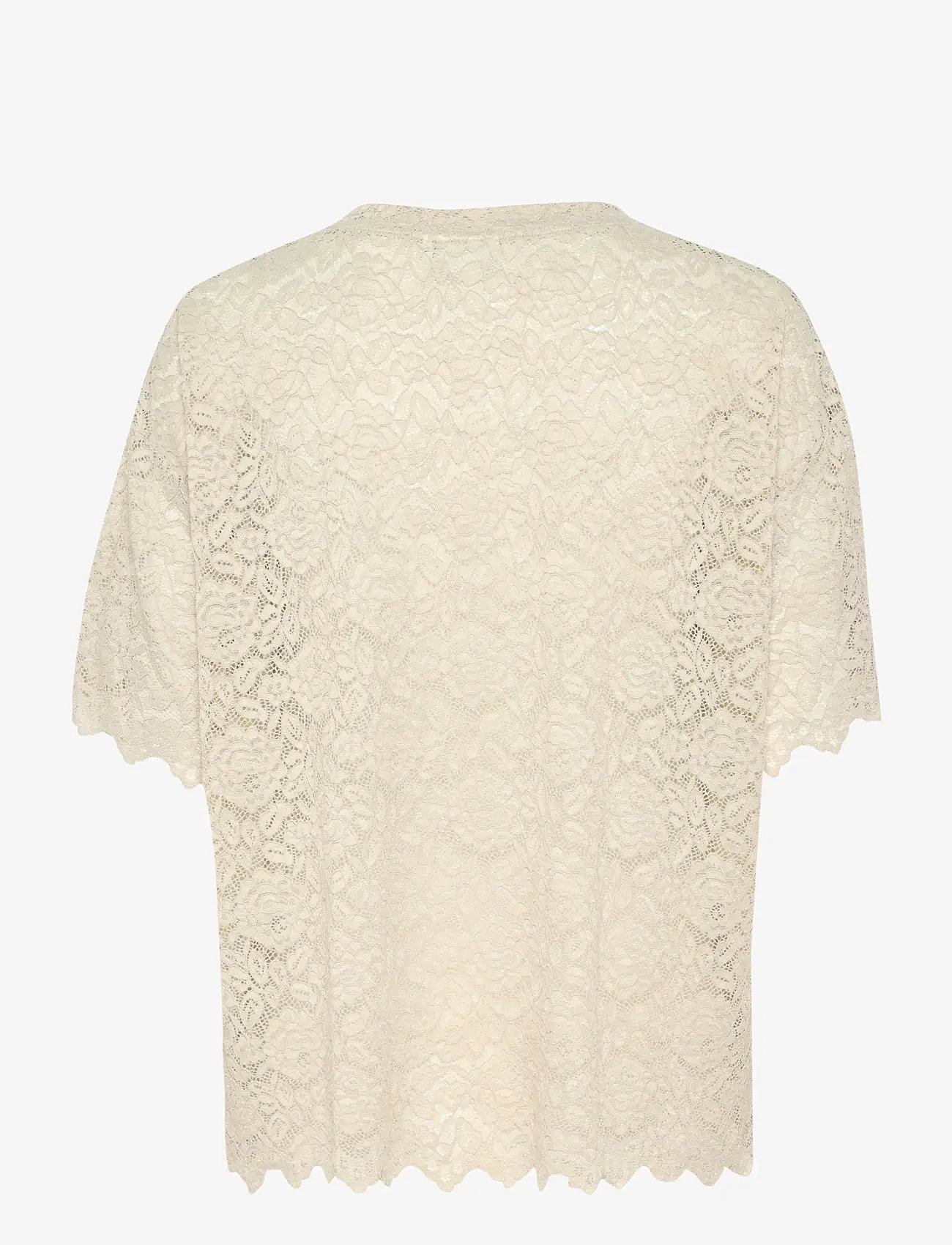 Kaffe - KAjaiden Lace T-Shirt - t-särgid - moonstruck - 2