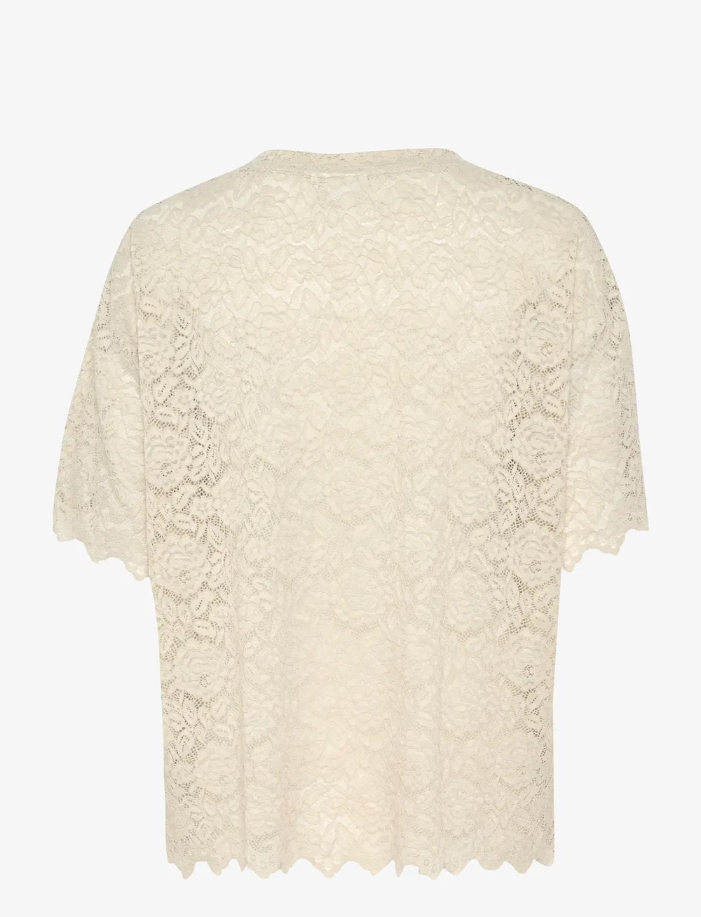 Kaffe - KAjaiden Lace T-Shirt - t-särgid - moonstruck - 2