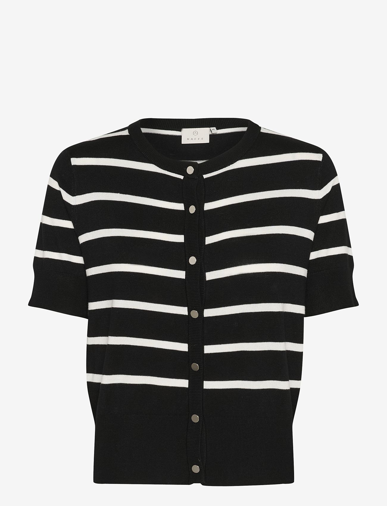 Kaffe - KAlizza Short Sleeve Cardigan - black/chalk stripe - 1
