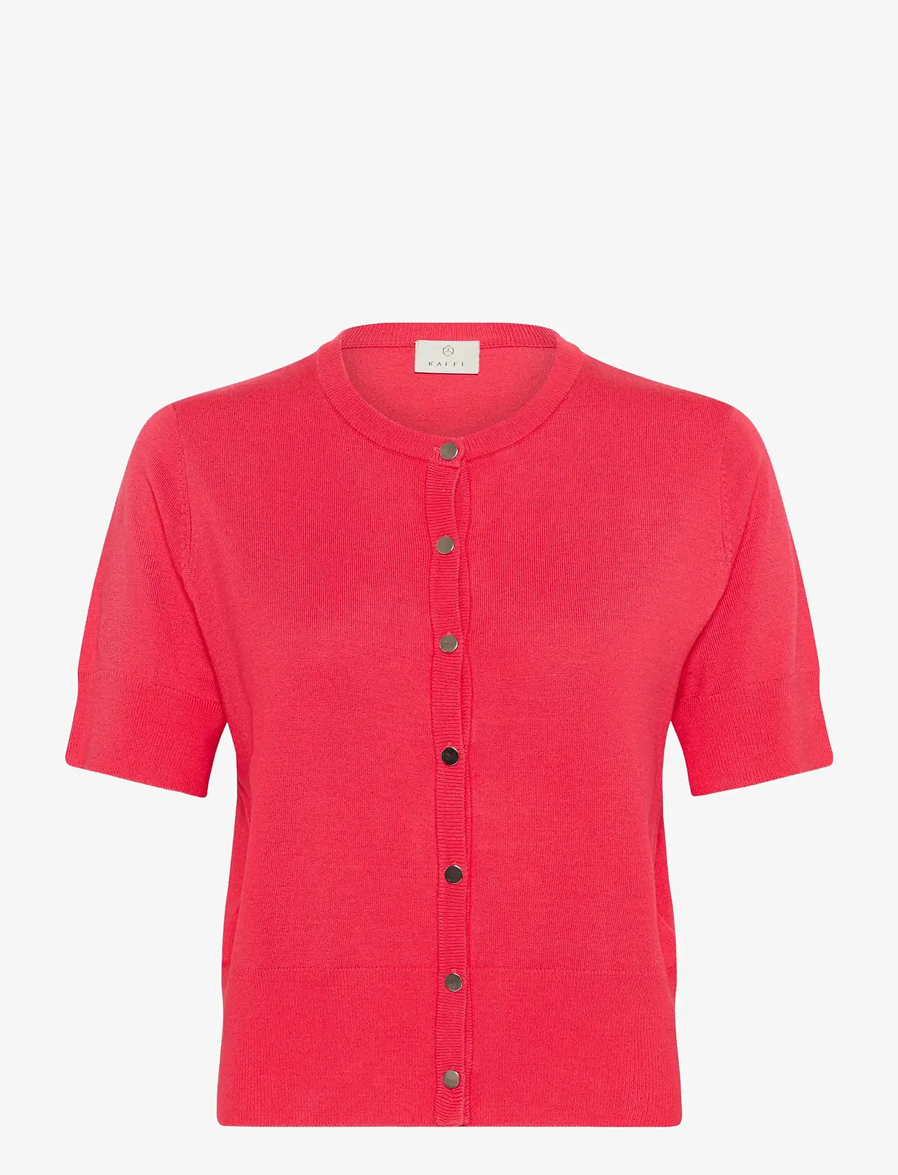Kaffe - KAlizza Short Sleeve Cardigan - cardigans - raspberry - 1