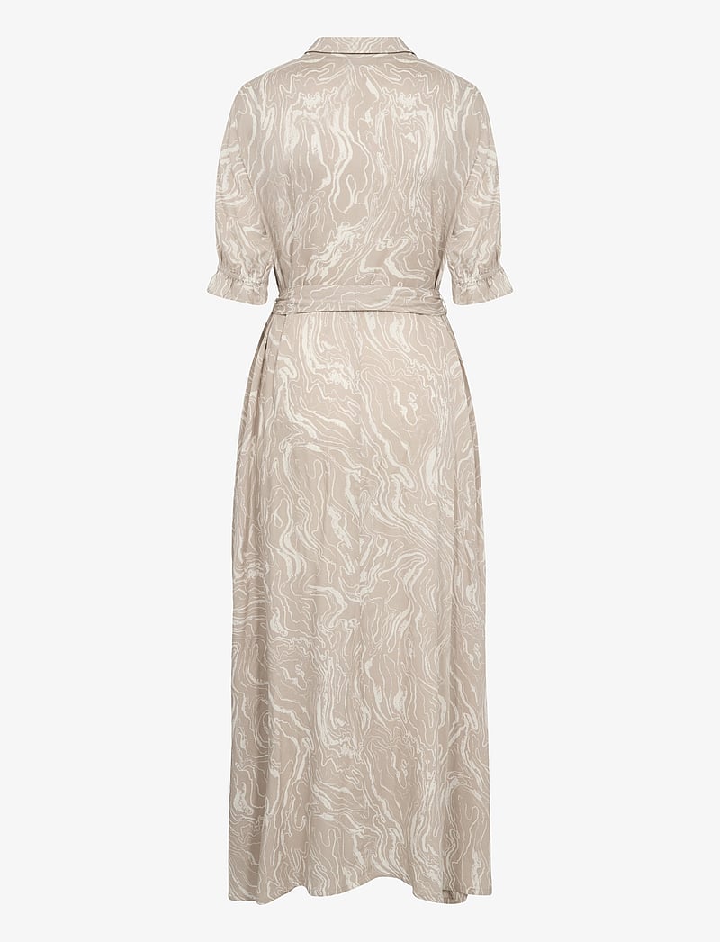 Kaffe - KAmira Plain Weave Dress Printed - hemdkleider - feather gray,chalk print - 2