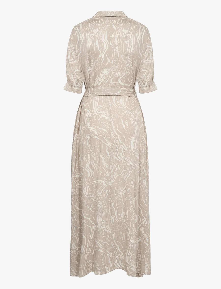 Kaffe - KAmira Plain Weave Dress Printed - feather gray,chalk print - 2