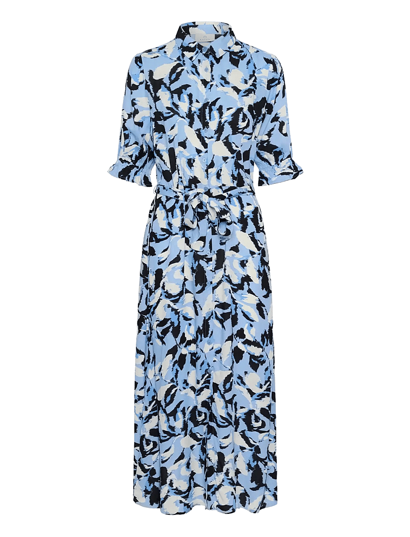Kaffe - KAmira Plain Weave Dress Printed - blue flower print - 1