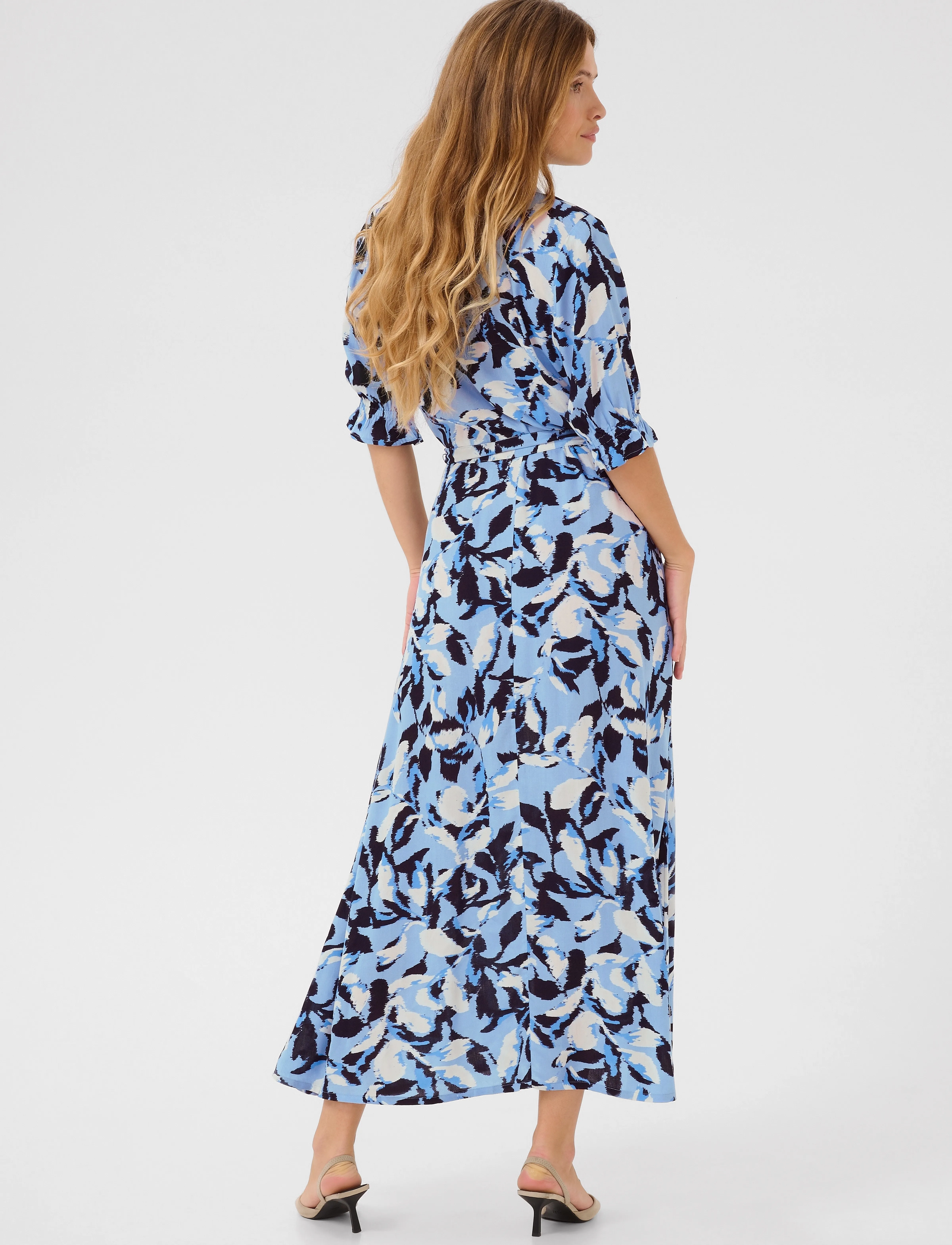 Kaffe - KAmira Plain Weave Dress Printed - blue flower print - 3