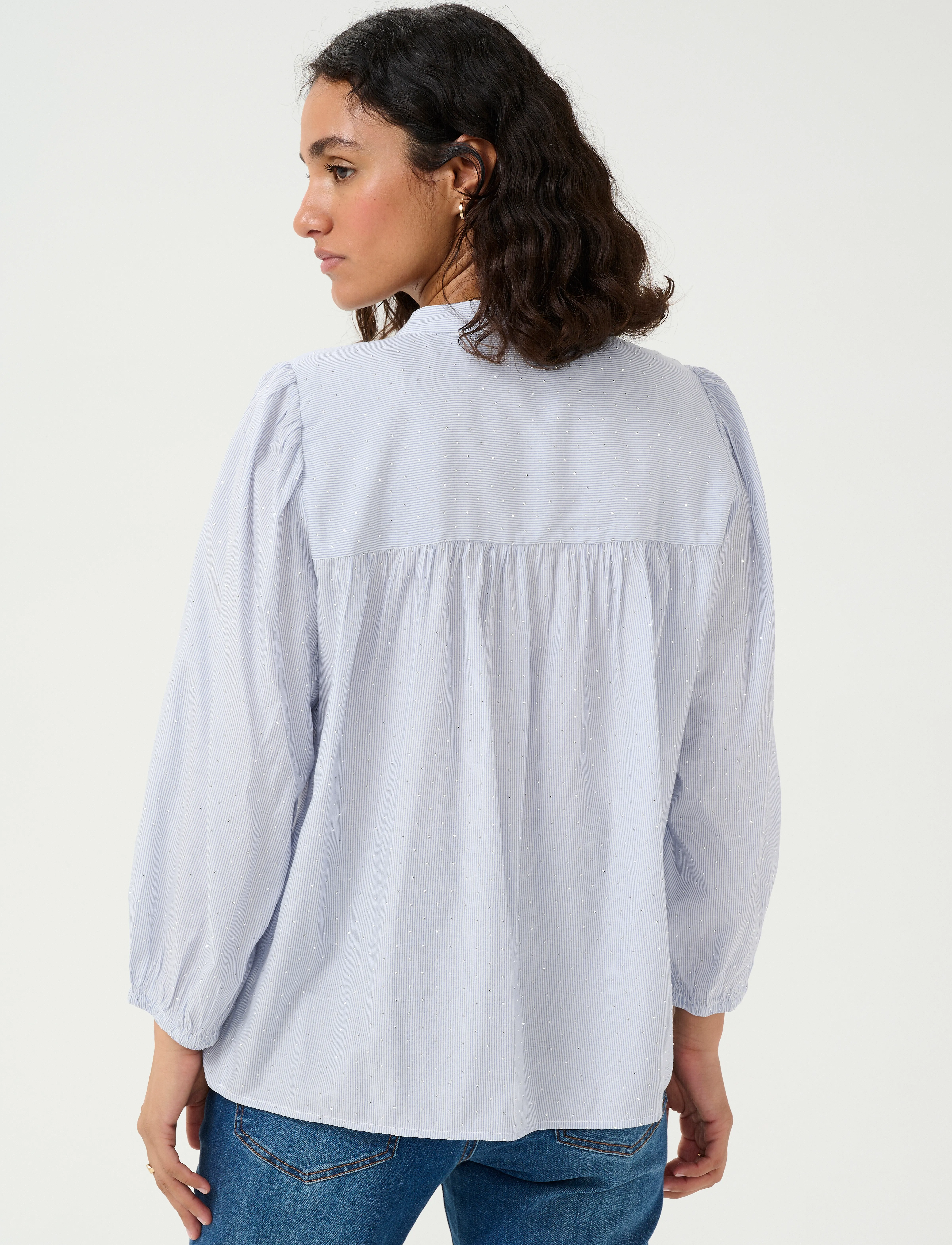 Kaffe - KAmilena Blouse - långärmade blusar - blue/white stripe - 4