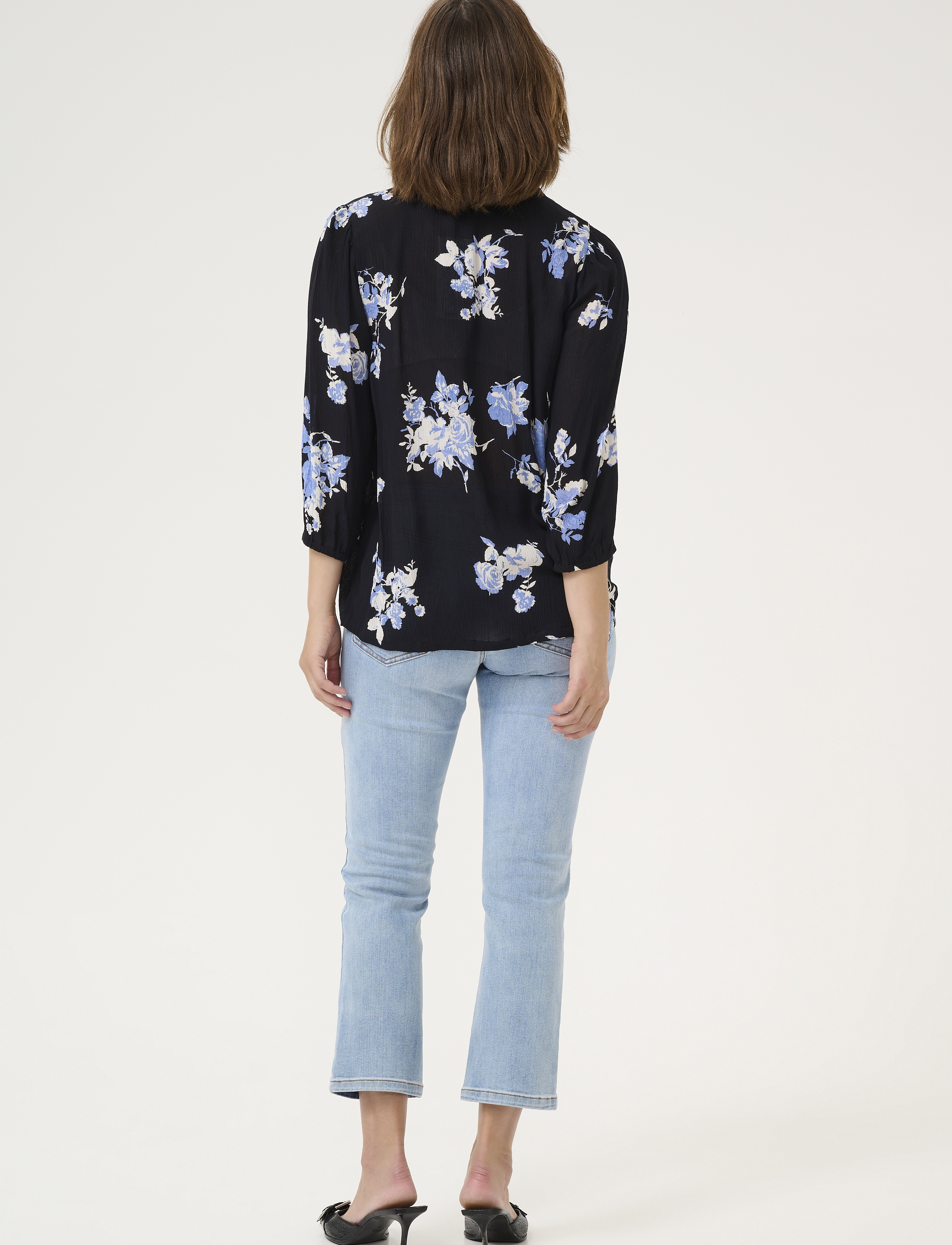 Kaffe - KAedita Amber Blouse - palaidinės ilgomis rankovėmis - black / blue flower print - 4