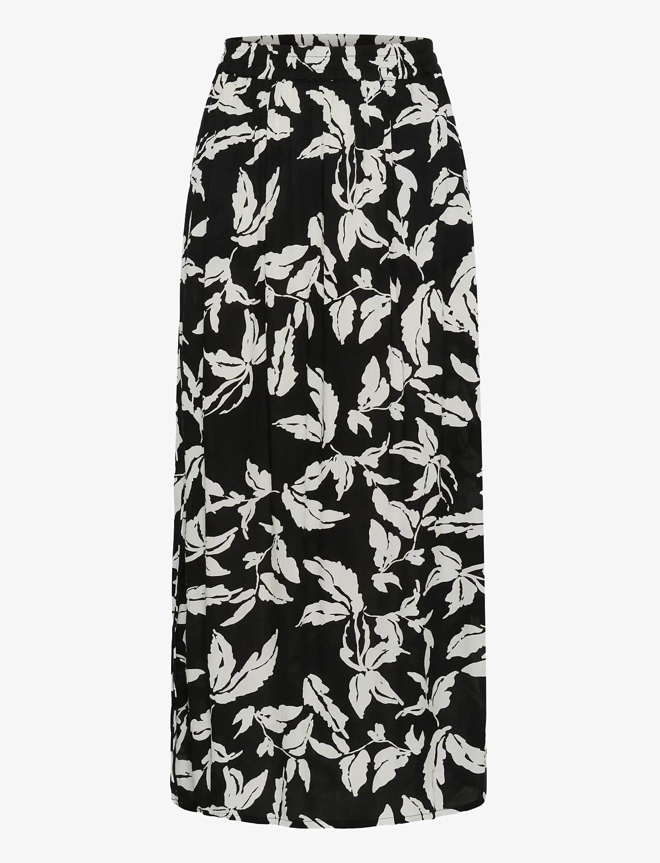 Kaffe - KAedita Amber Skirt - maxi röcke - black chalk leaves - 1