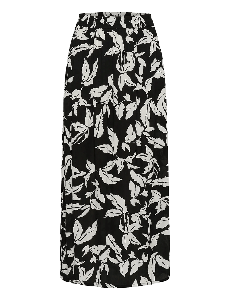 Kaffe - KAedita Amber Skirt - maxi röcke - black chalk leaves - 1