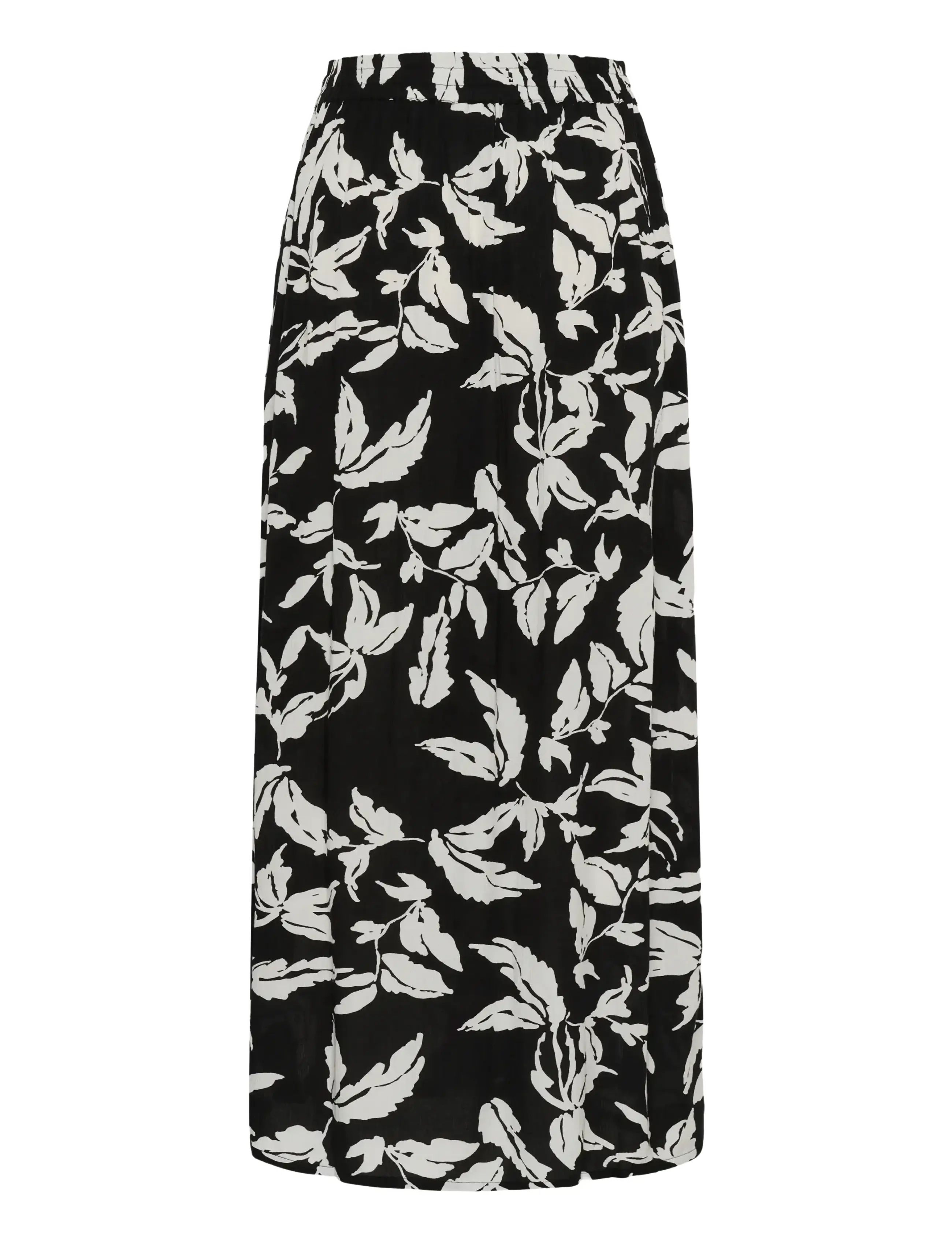 Kaffe - KAedita Amber Skirt - lange rokken - black chalk leaves - 2